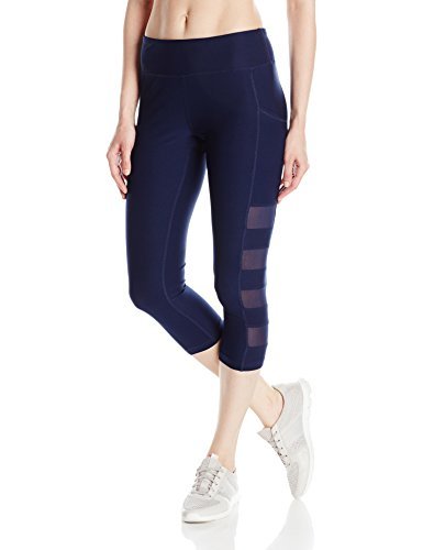 Gottex Women's Capri Leggings with Side Mesh Panels - Breathable Workout Pants for Yoga, Running & Gym - High Waist Tummy Control Activewear