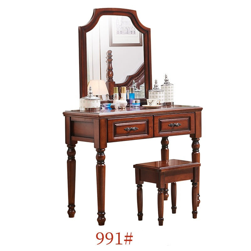 CHARLOTTE Hilton American Country Style Vanity Dressing Table with Mirror - Perfect for Bedroom Makeup & Jewelry Organization