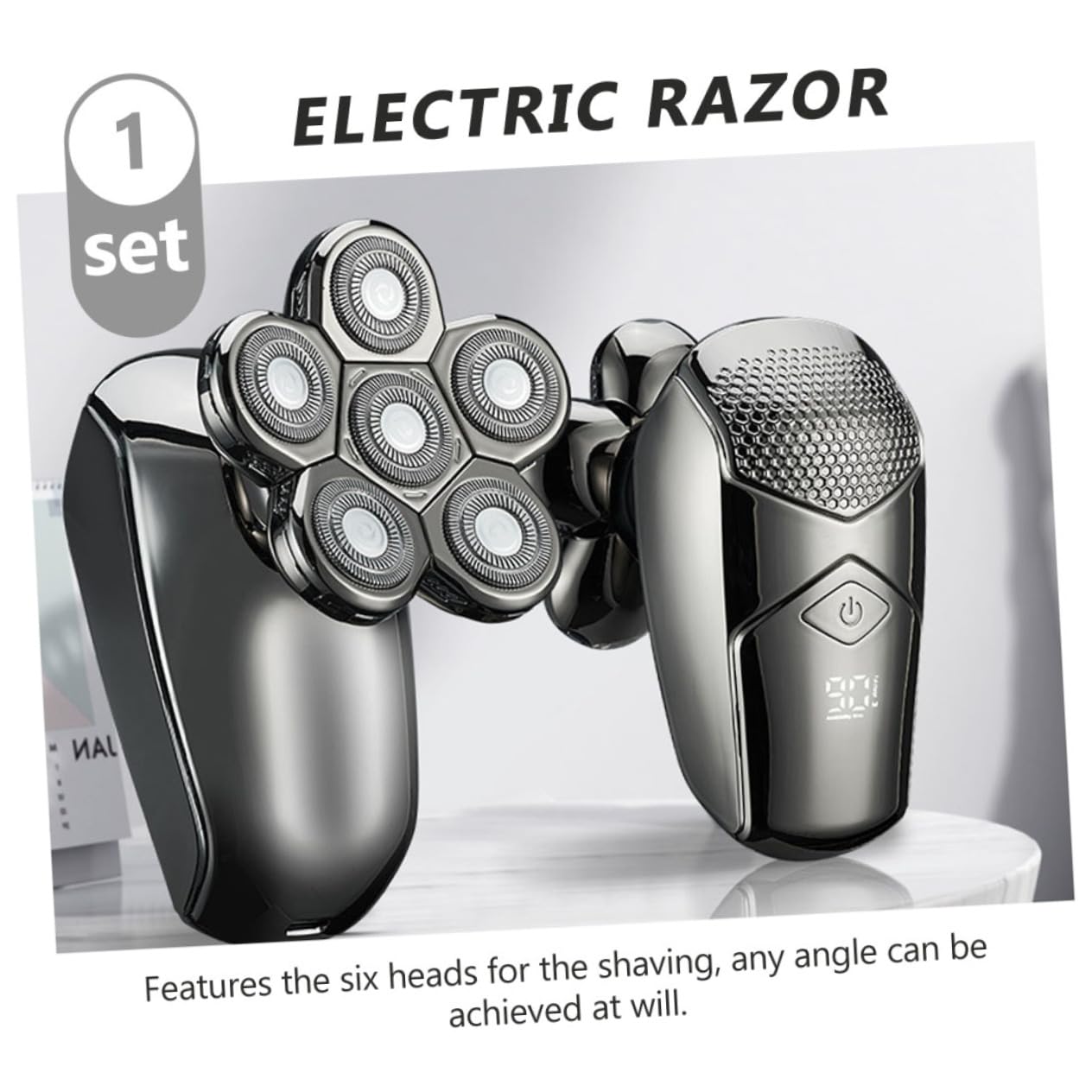 Men's Electric Shaver Kit - 6-in-1 Rechargeable Grooming Set with Trimmer & Cleaning Brush | Perfect for Home, Travel, Hotel & Camping | Smooth Shave Anywhere