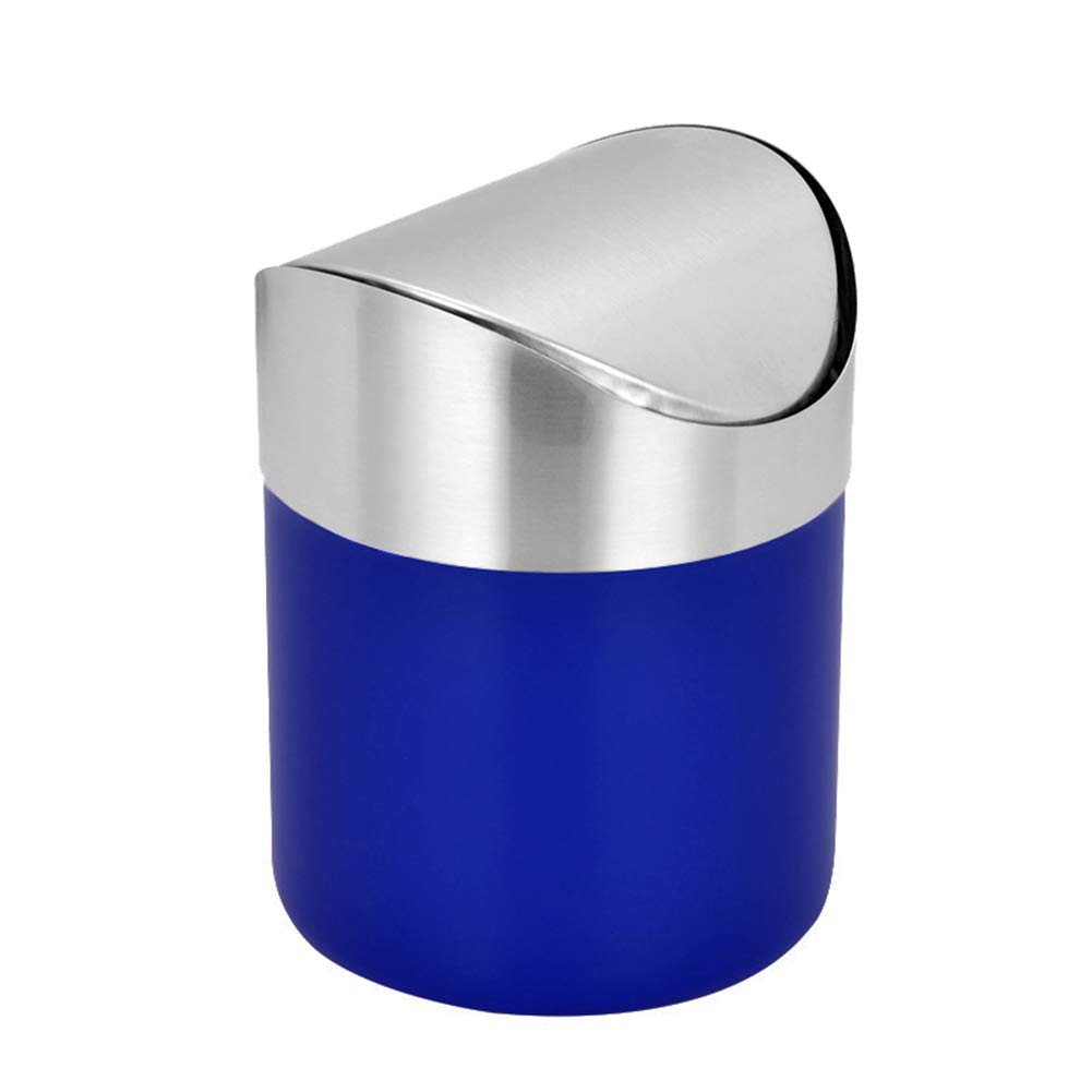 Stainless Steel Mini Trash Can with Shake Cover - Small Office & Home Waste Bin for Bedroom, Living Room, Desk | Space-Saving & Odor Control Solution