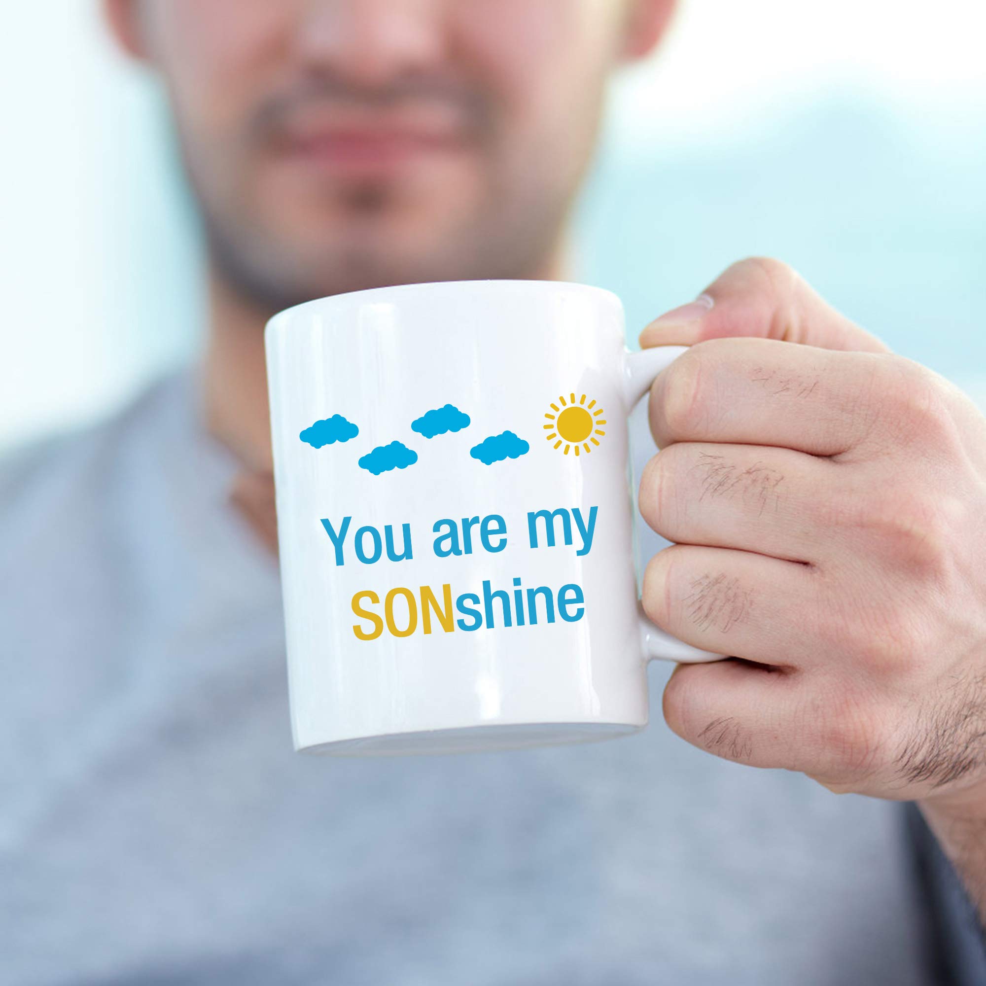 AIYAYA You Are My Sunshine Pun Coffee Mug - 11 oz Inspirational Gift for Teen Son from Mom - Perfect for Birthday, Christmas, or Daily Morning Coffee Motivation