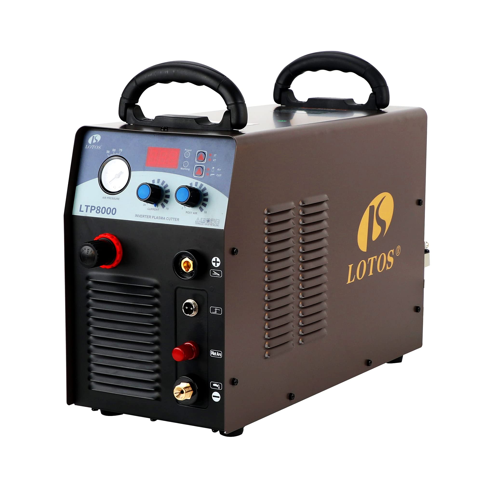 Lotos LTP8000 80A Plasma Cutter with Pilot ARC - 1 Inch Clean Cut Metal Cutting Tool for Steel, Iron & Aluminum - Professional Welding & Fabrication Equipment for DIY & Industrial Use