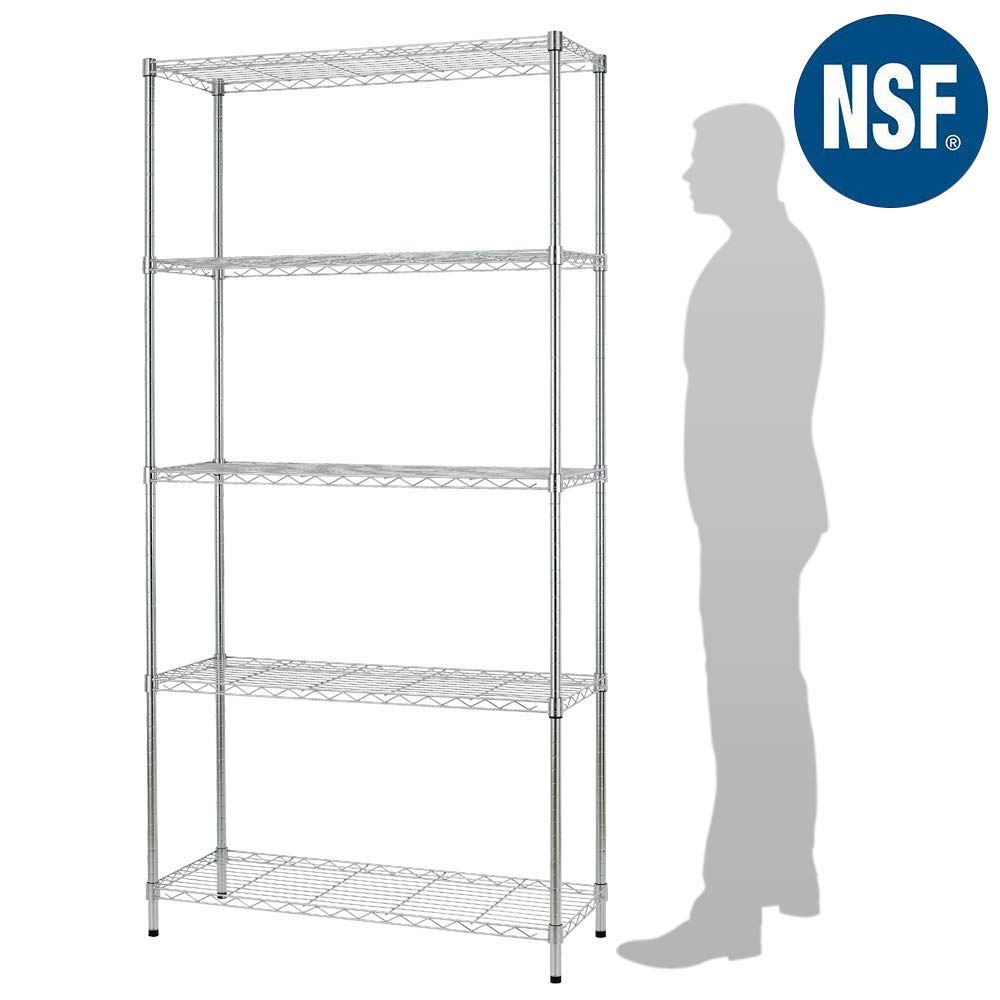 5-Tier Heavy Duty Wire Shelving Unit 72