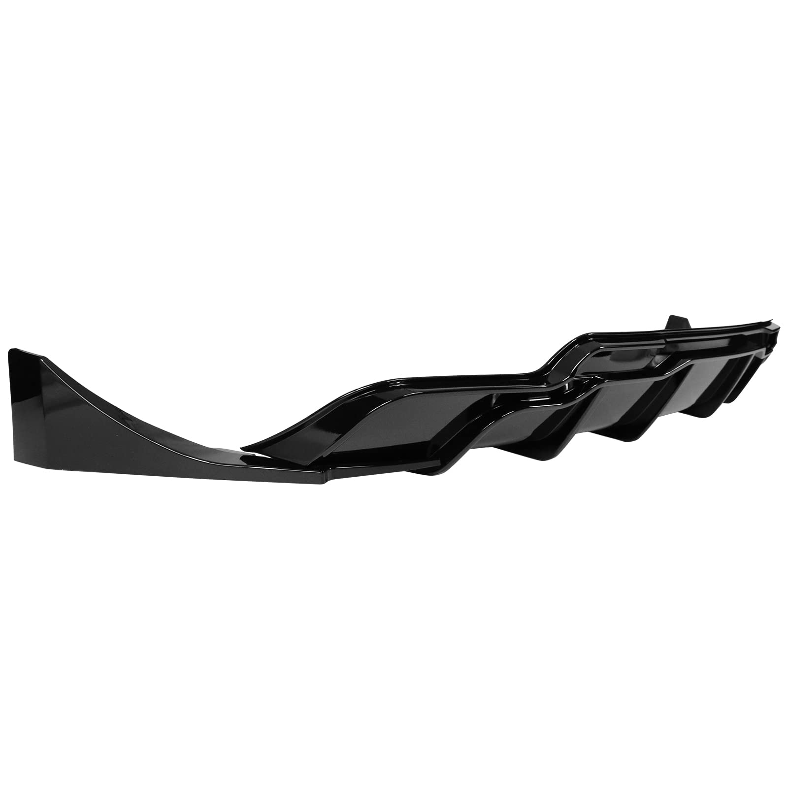 IKON MOTORSPORTS Rear Diffuser for Tesla Model 3 2017-2023 - Gloss Black PP ABS Plastic Bumper Lip & Aprons 3PC Set | IKON Style Upgrade | Enhanced Aerodynamics & Sporty Look for 2018 2019 2020 Models | Perfect for Car Enthusiasts & Performance Tuning