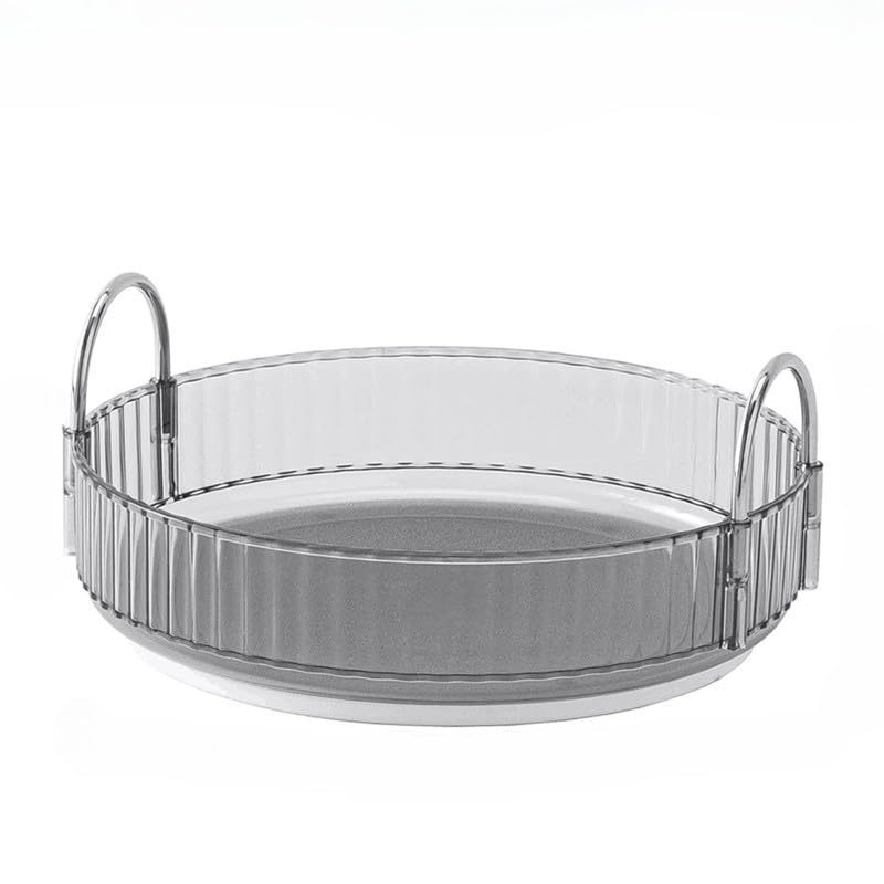 360° Rotating Makeup Organizer for Vanity & Bathroom - High Capacity Skincare & Cosmetics Storage with Spinning Design - Perfect for Dresser, Countertop, and Vanity Organization (1 Tier, Grey)