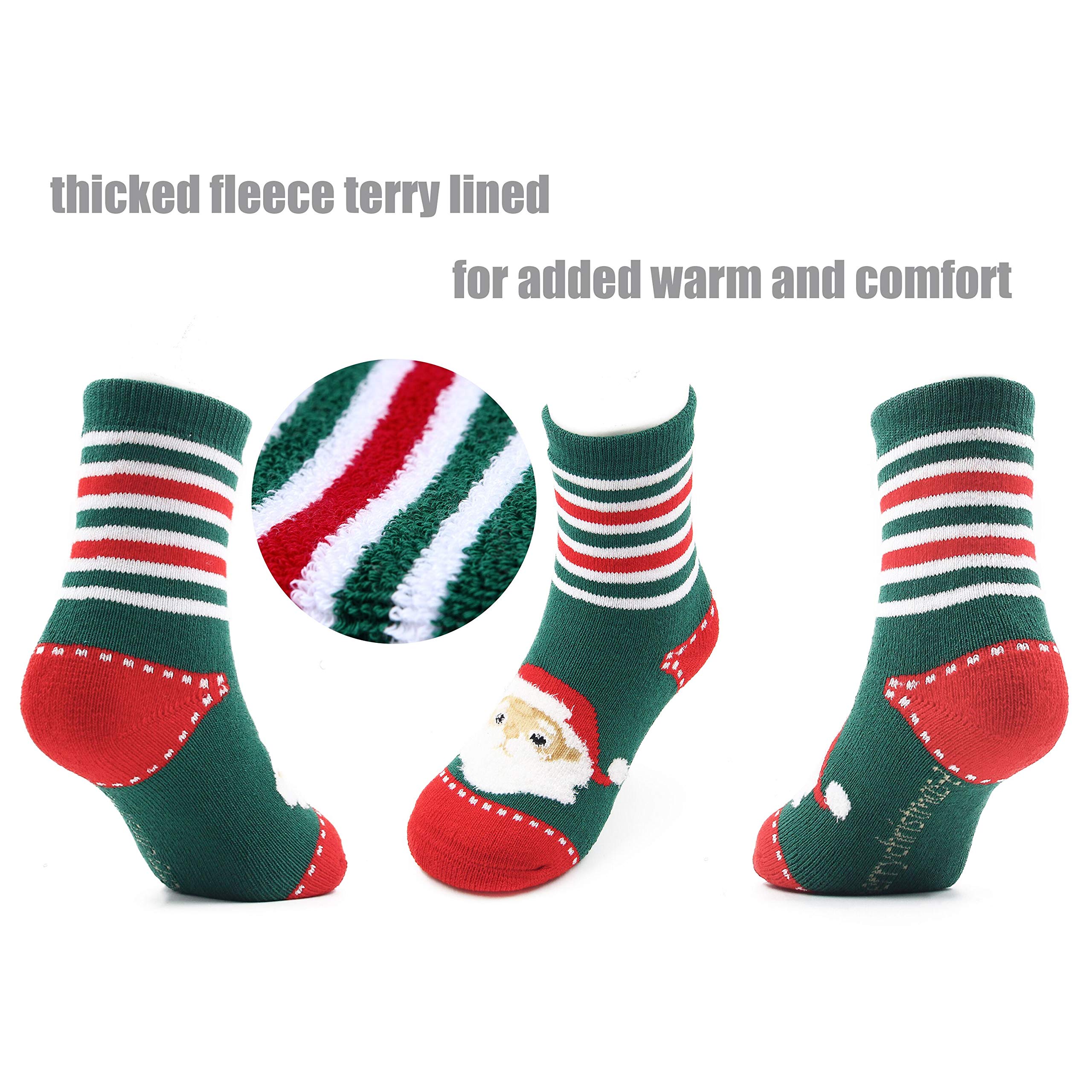 JoJo Boys & Girls Christmas Socks - Warm Winter Thermal Cotton Crew Socks for Kids | Holiday Gift, School, Party & Family Gathering