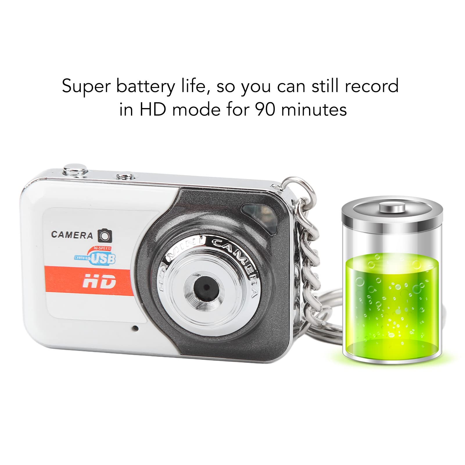 Mini HD Thumb Camera - Portable Motion Detection Video Recorder with 32GB Card Support | Fashion Point & Shoot Digital Camera for Teens, Students & Kids (Silver Gray) | Perfect for Travel, Vlogging & Home Security