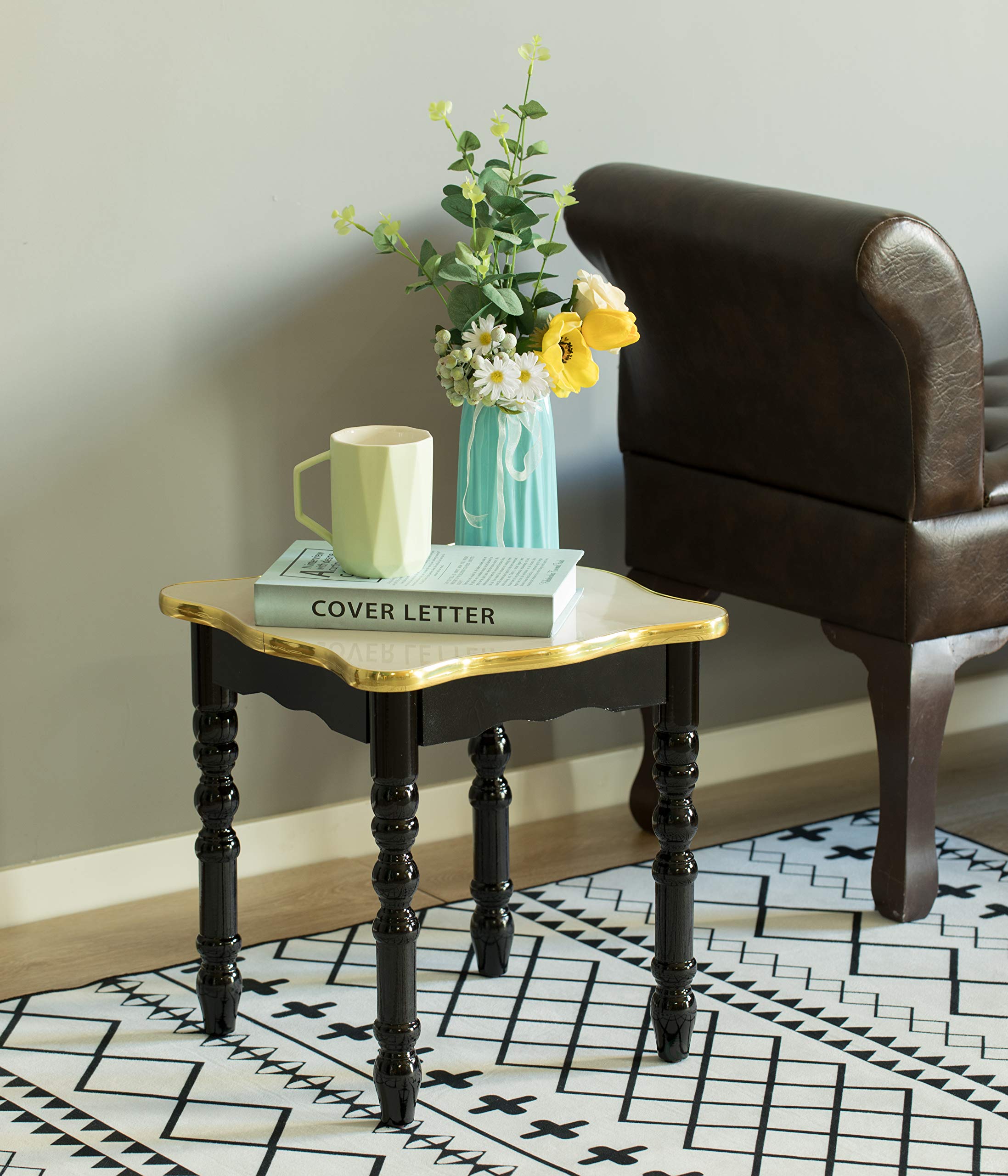 Rustic White Square Wooden Side Table with Storage Shelf - Modern Accent End Table for Living Room, Bedroom & Small Spaces - Versatile Home Decor with Sleek Design & Bold Tones - Perfect for Coffee Table, Nightstand or Entryway Decor