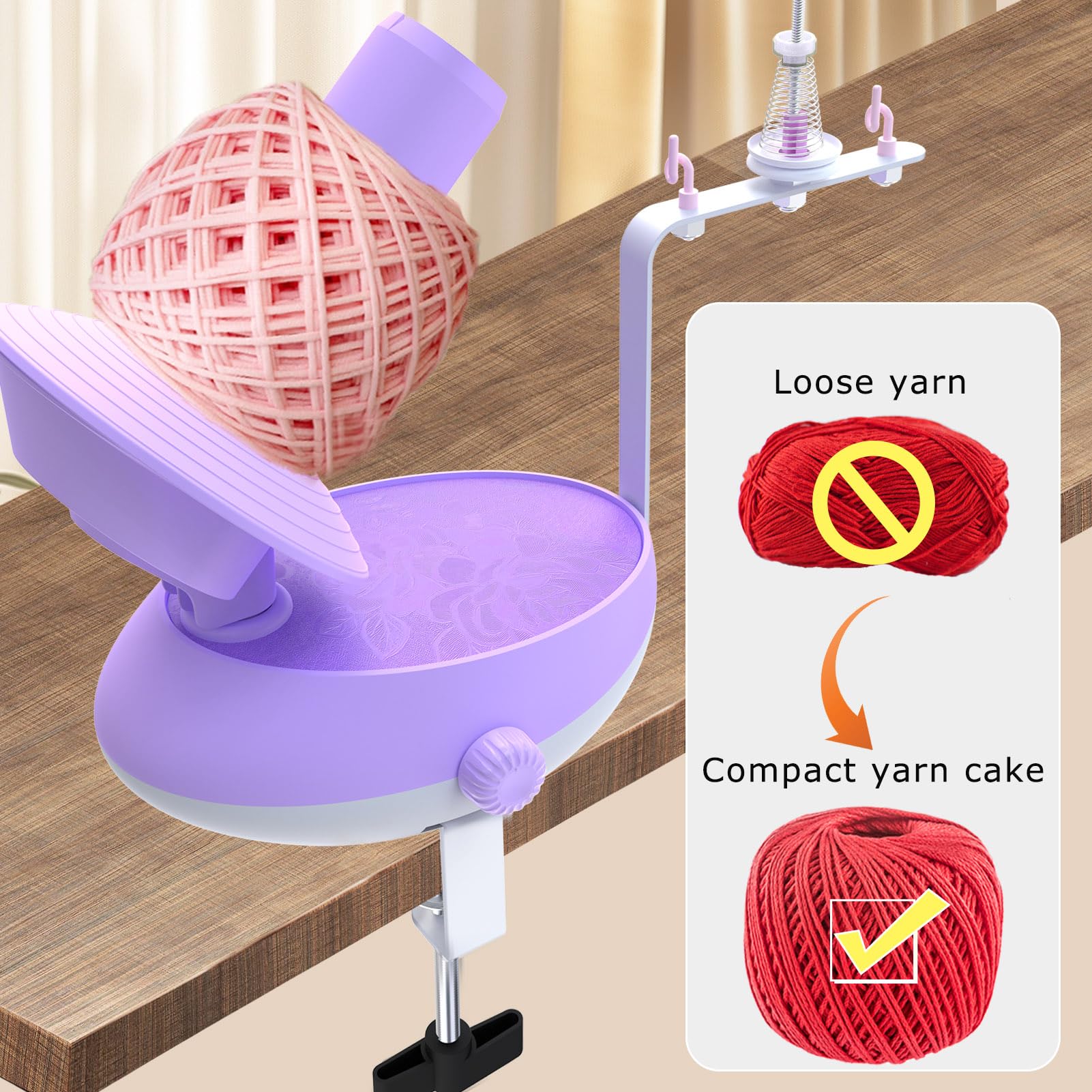 DAFENCHI Electric Yarn Winder & Swift Set - Automatic Large Yarn Ball Winder Machine for Knitting, Crocheting, Weaving - Adjustable Speed Yarn Spinner for Perfect Yarn Cakes - Ideal for Home Crafting, DIY Projects & Professional Use