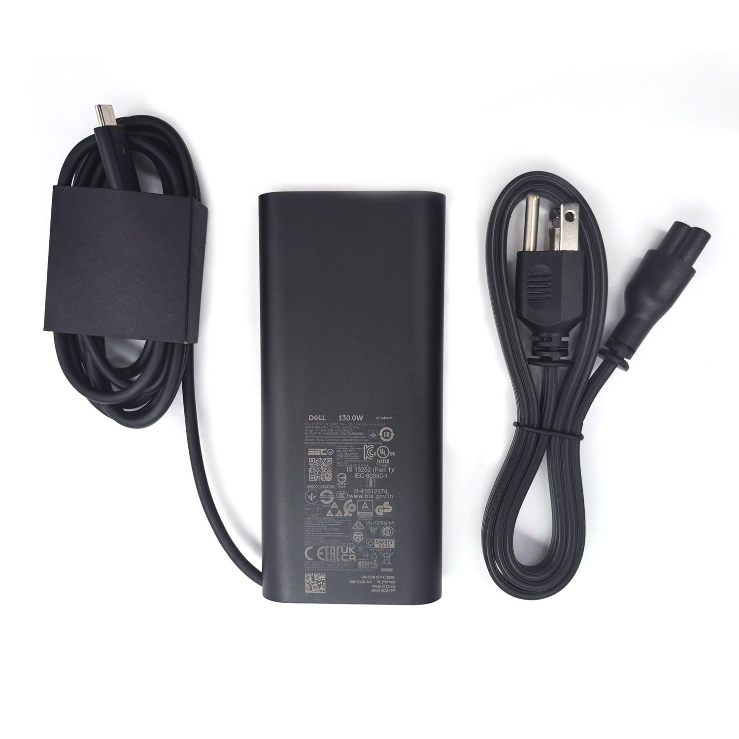 Dell 130W USB-C Laptop Charger - Compatible with XPS 9730/9530, Precision 3570/3580/3581/5470/5480/3470/3480, Alienware X14 R2 & Inspiron 16 Plus 7630 | Fast Charging AC Power Adapter (HA130PM170) for Home, Office & Travel