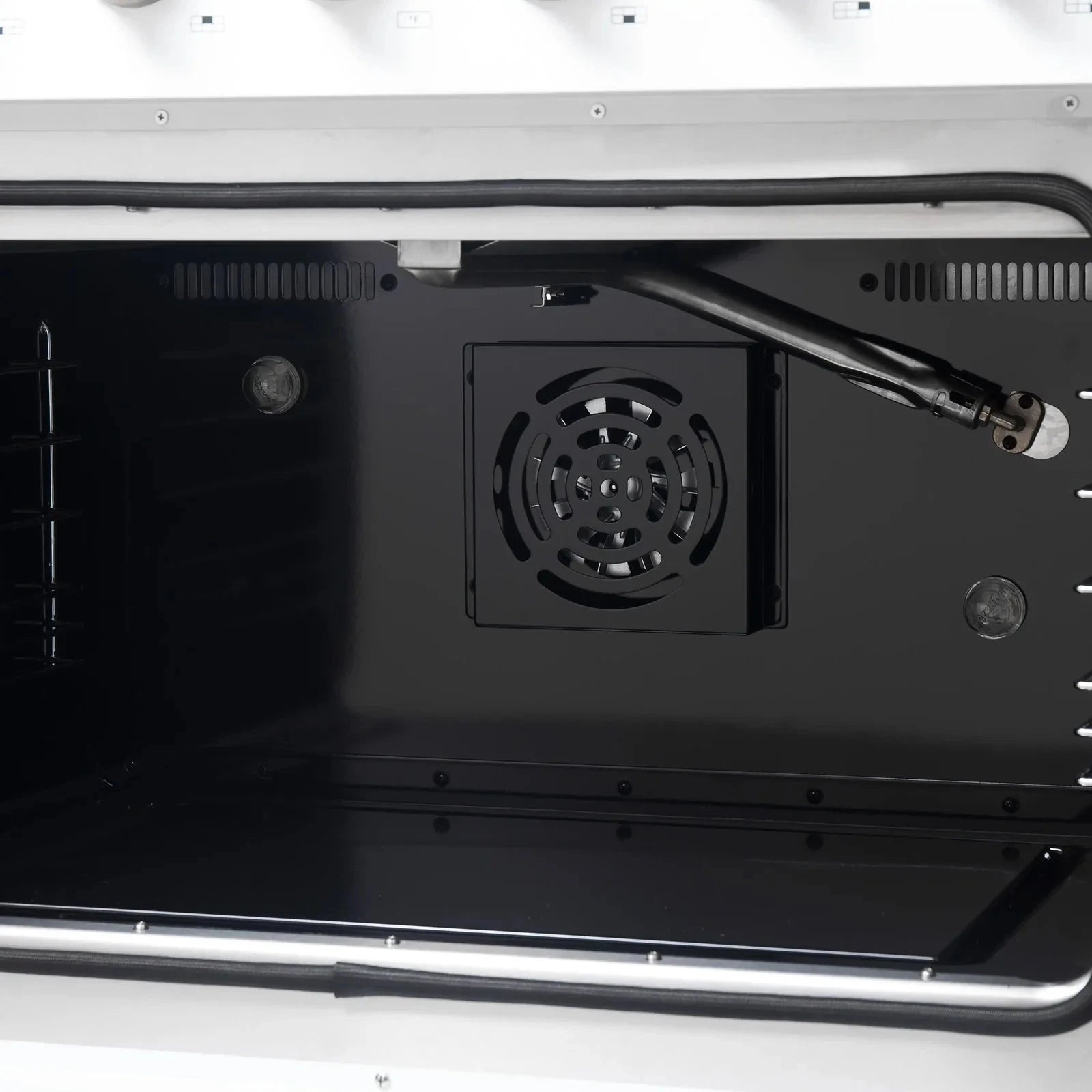 Forno Galiano 36-Inch French Door All Gas Range in White with Antique Brass Trim - Model FFSGS6444 36WHT | Professional Kitchen Appliance for Home Chefs & Modern Cooking