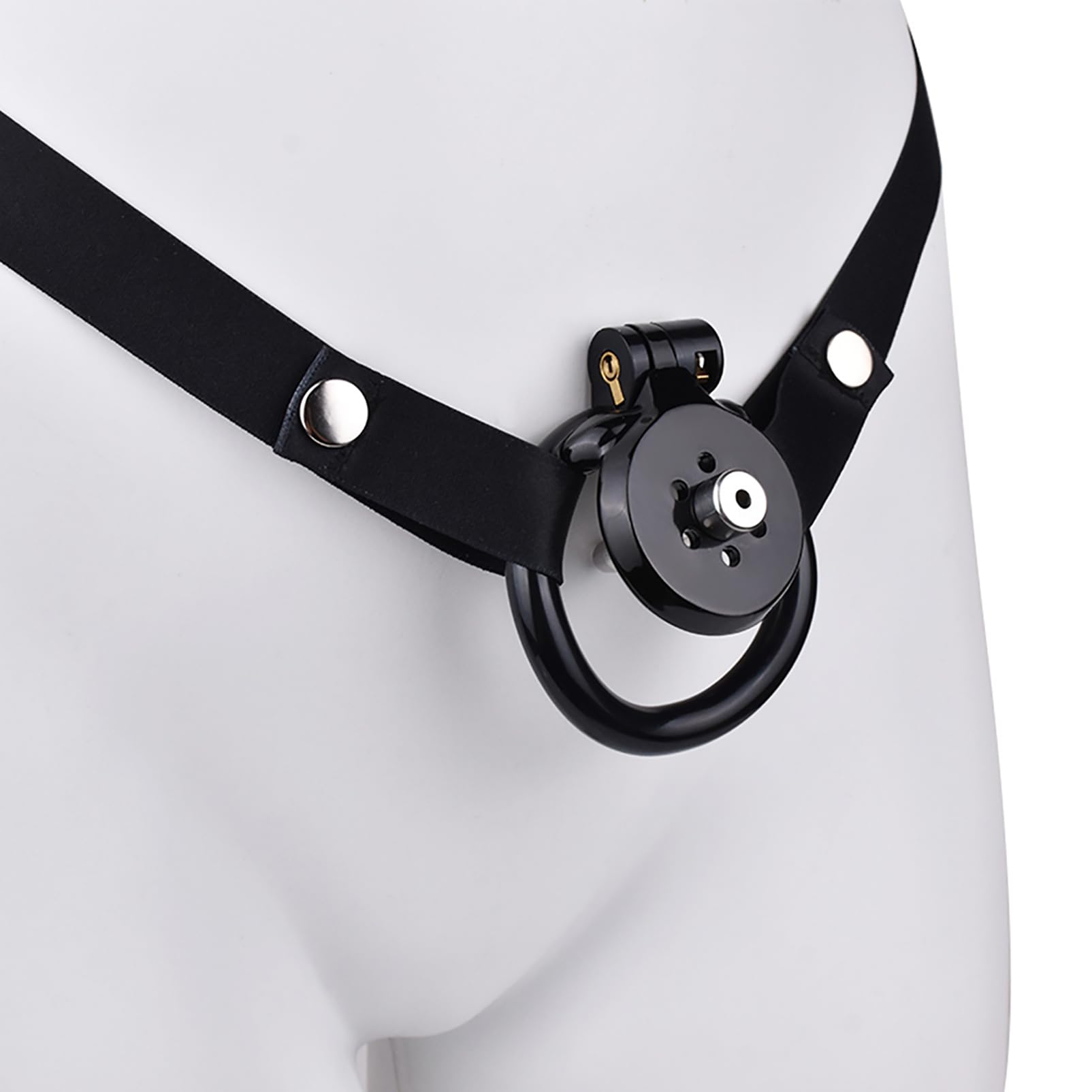 Breathable Male Chastity Cage with Metal Urethral Dilator - 4 Penis Rings for BDSM Bondage & Sex Toys (Black Belt) - Perfect for Couples Play, Roleplay & Sensation Control