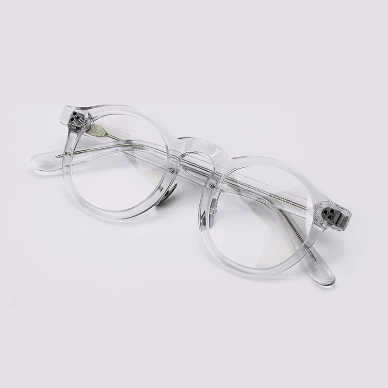Stylish Black Unisex Acetate Full-Rim Round Eyeglasses 4526 - Perfect for Reading, Work & Everyday Fashion Accessory