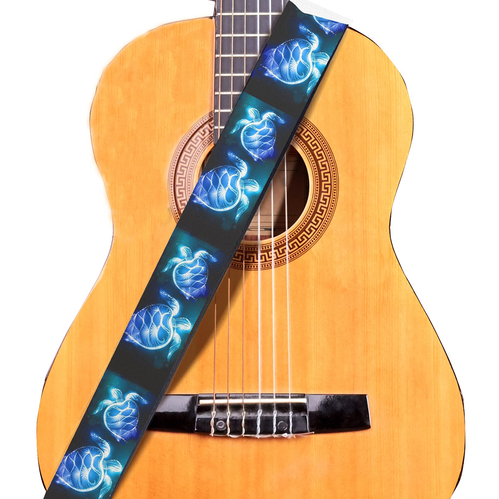 PHAYON Adjustable Guitar Strap - Cute Polyester Shoulder Strap for Ukulele, Acoustic Guitar & Bass - Perfect for Musicians, Performers & Beginners - Ideal for Live Shows, Practice & Studio Sessions
