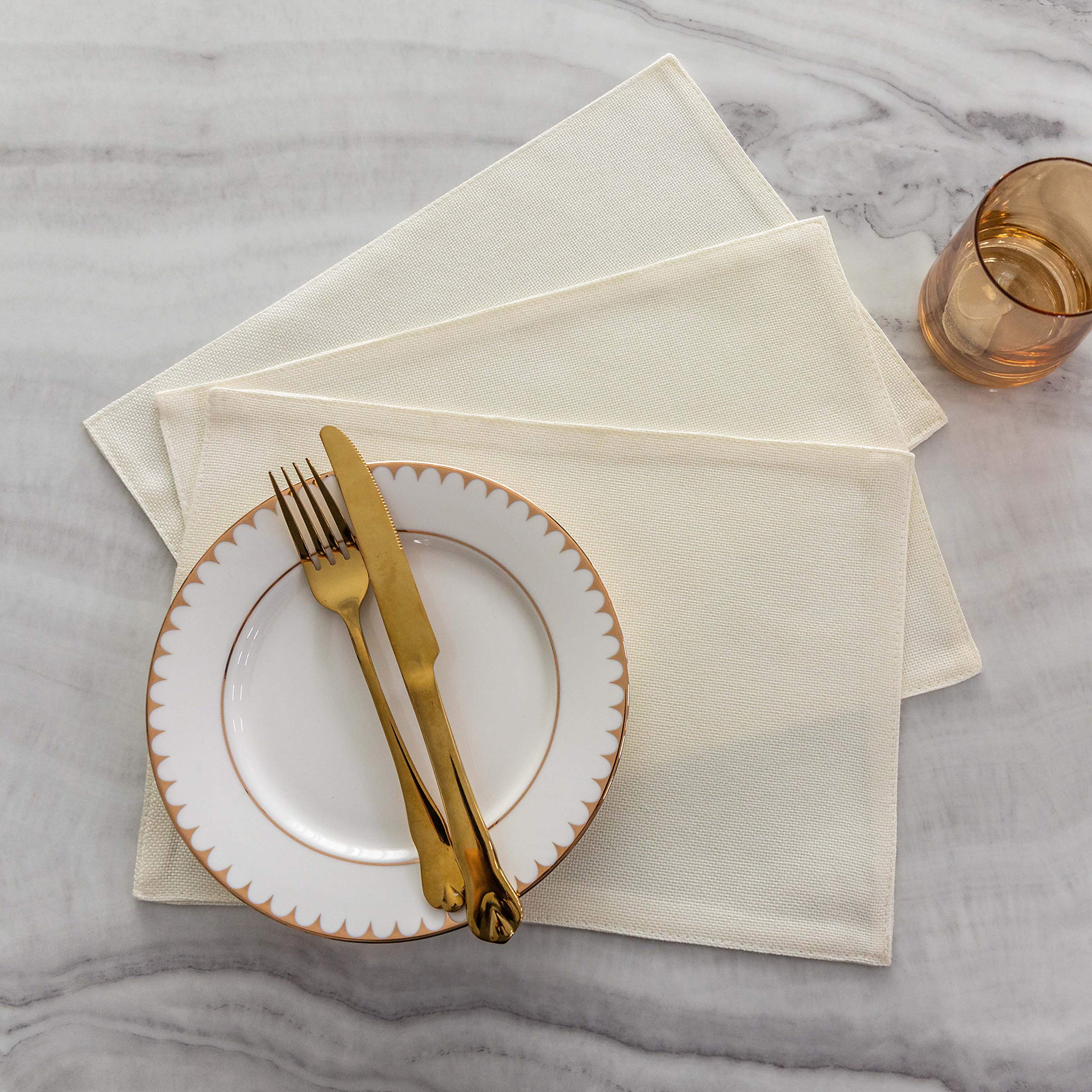 Premium Heat-Resistant Cloth Place Mats Set of 6 - 13