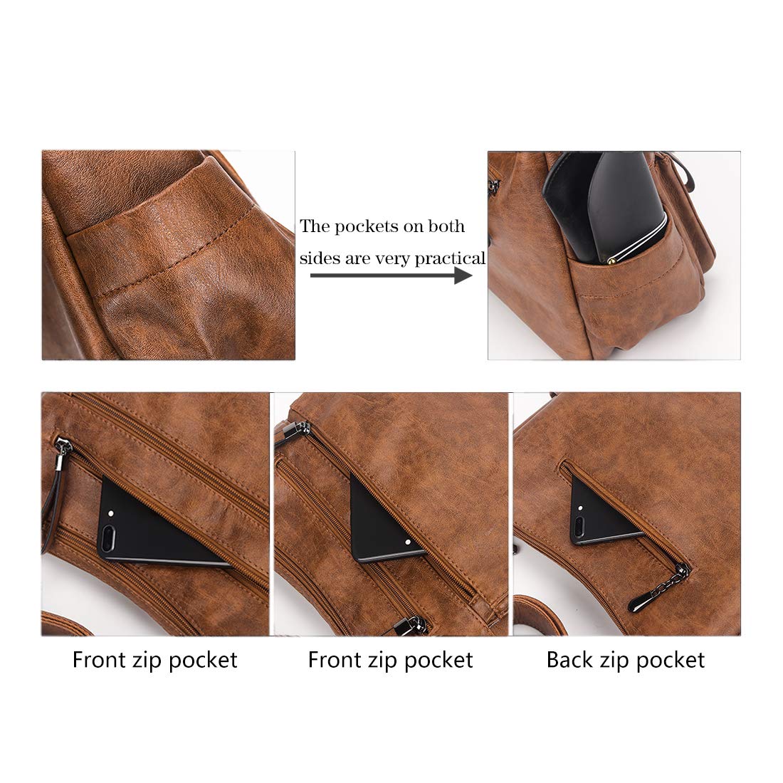 Artwell Women's Crossbody Shoulder Bag - Soft PU Leather Handbag with Multiple Pockets, Hobo Tote Purse for Daily Use, Travel & Shopping