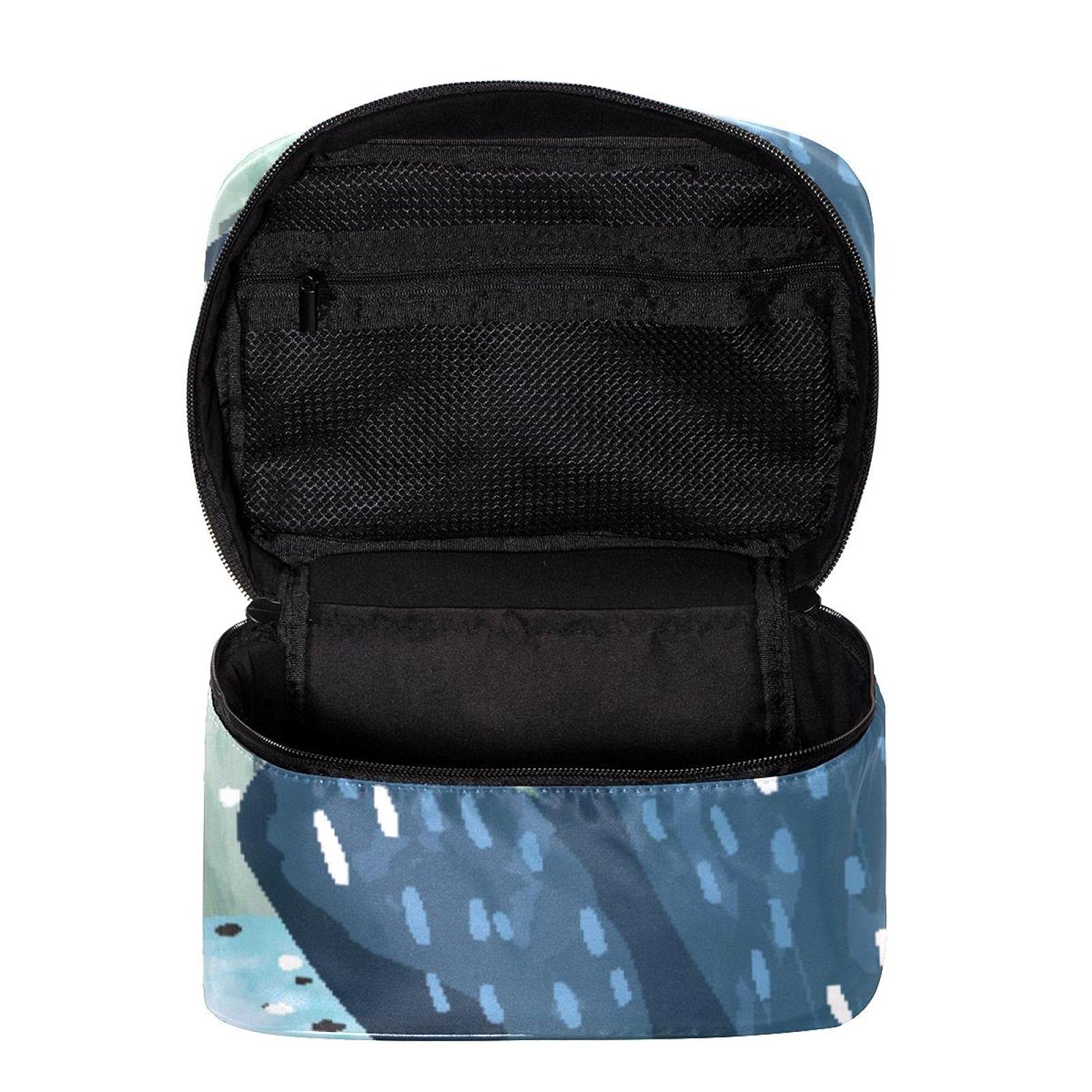 Watercolor Cactus with Flowers Travel Makeup Bag - Large Cosmetic Organizer Case with Zipper for Women & Girls - Perfect for Vacation, Gym, and Daily Essentials Storage