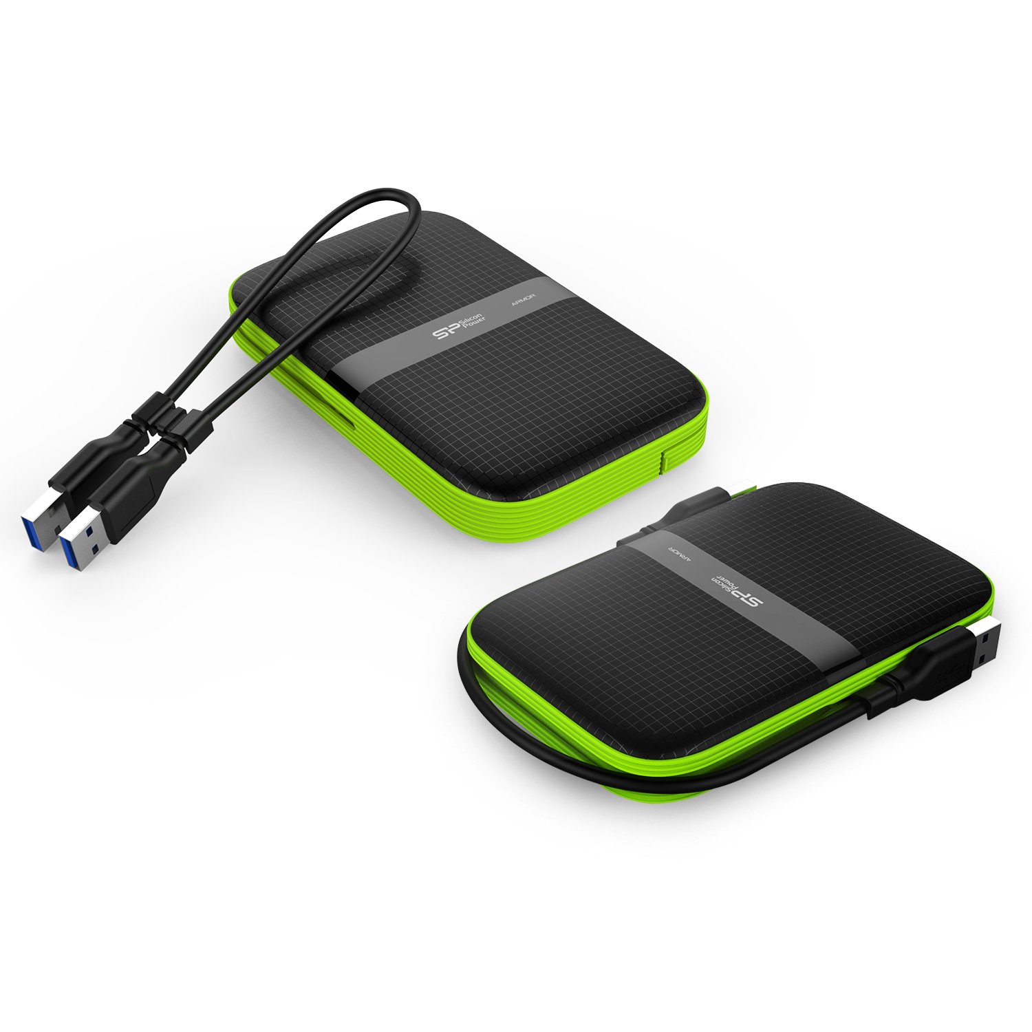 Silicon Power Armor A60 5TB Rugged External Hard Drive - USB 3.0/USB-C, Military-Grade Shockproof & Water-Resistant Portable HDD for PC, Mac, iPad Pro (Black) - Perfect for Outdoor Adventures, Business Travel & Data Backup