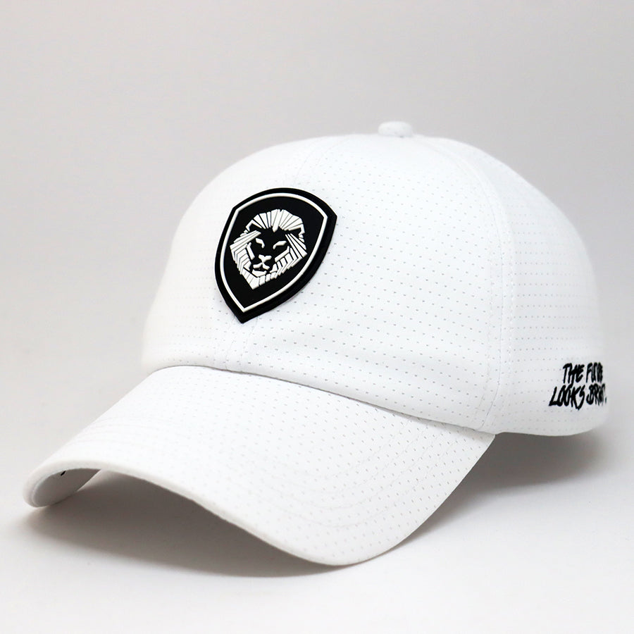 VT Shield Future Looks Bright White Velcro Performance Perforated Hat - Breathable Adjustable Baseball Cap for Running, Golf & Outdoor Activities