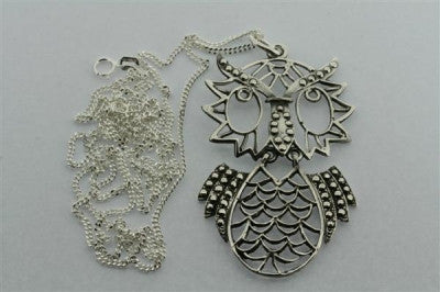 Owl Pendant Necklace for Women - 80cm Silver Chain, Boho Owl Jewelry Gift for Her - Perfect for Casual Wear, Layering & Special Occasions