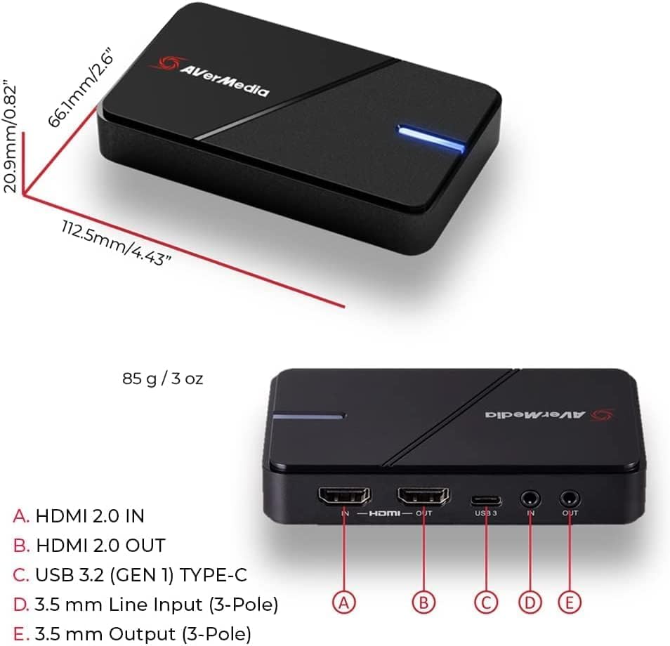 AVerMedia GC551G2 Live Gamer Extreme 3 White - 4K Capture Card for Streaming, 1440p120 Video Capture Device for PS5, Xbox Series X/S, Nintendo Switch, PC | Compatible with Twitch, OBS, Windows & Mac | Perfect for Game Streaming, Live Broadcasts & Content Creation
