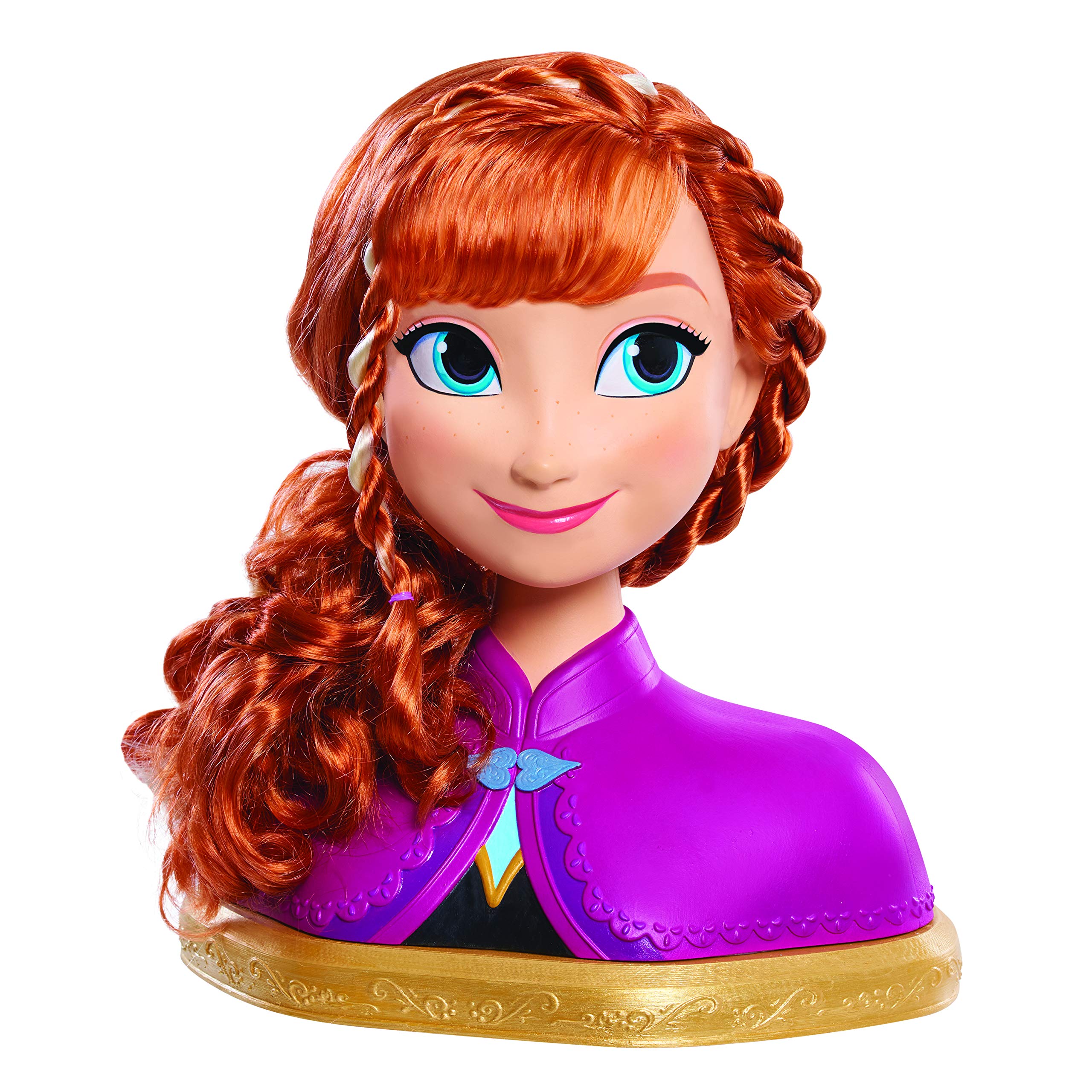 Disney Frozen Anna Deluxe Styling Head - Official Kids Hair Styling Toy for Girls Ages 3+ | Pretend Play, Birthday Gift & Role Play Dress Up Accessory