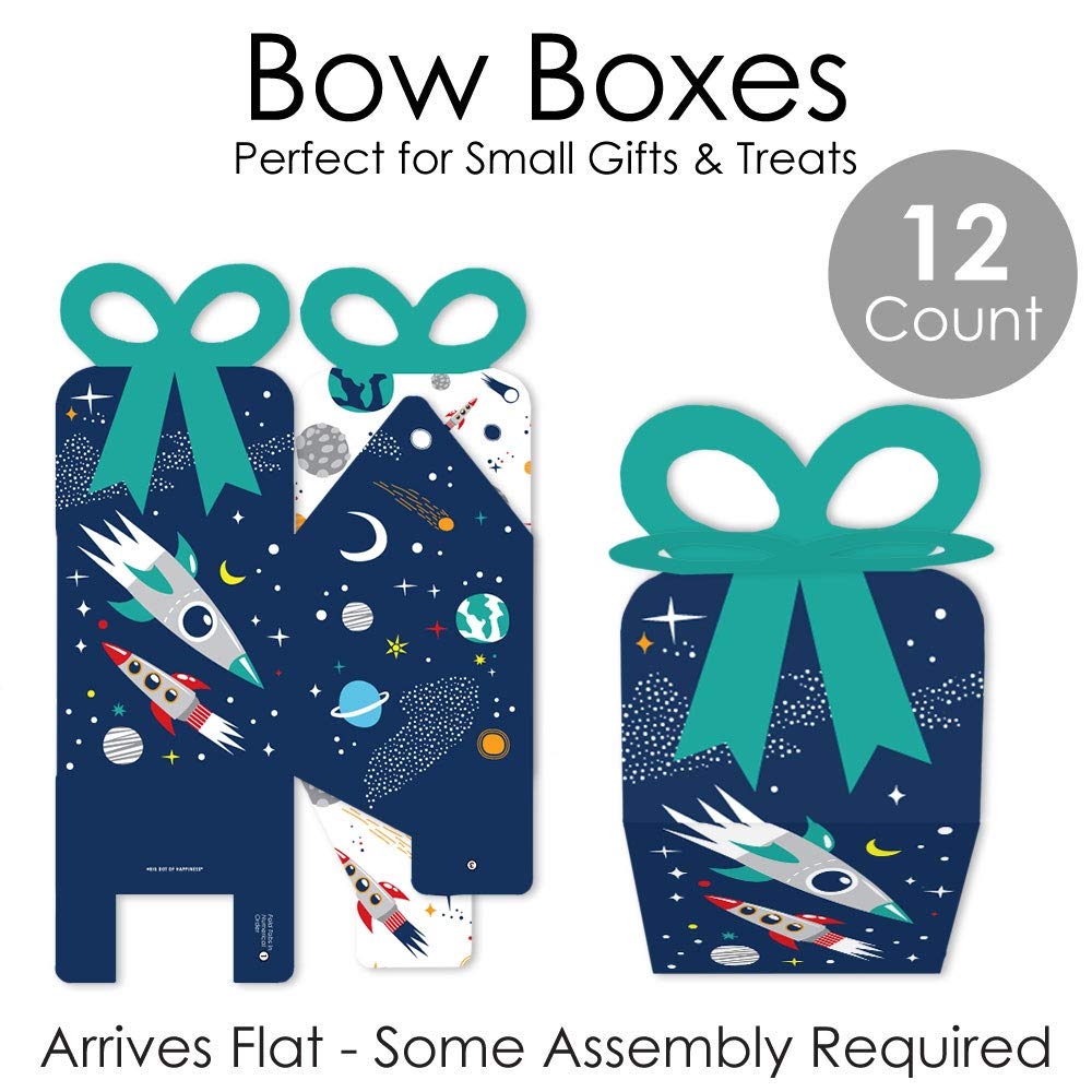 Rocket Ship Gift Boxes - Set of 12 for Baby Showers & Birthday Parties