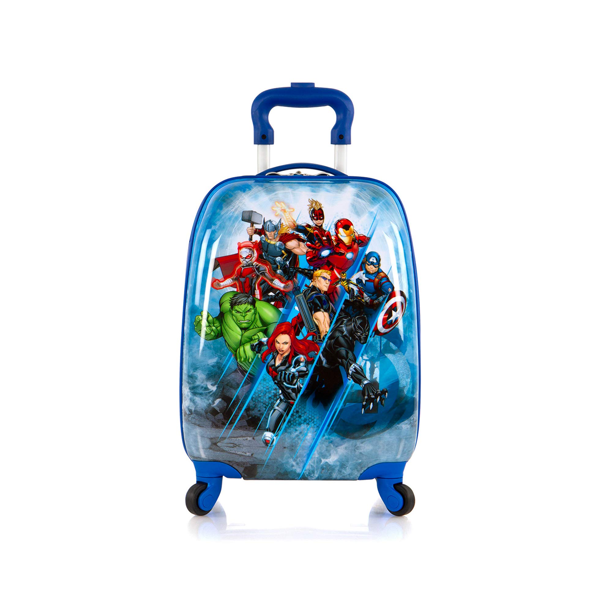 Marvel Kids 18 Inch Carry-On Spinner Luggage - Lightweight Durable Suitcase for Travel, School Trips & Airplane Adventures (Superhero Design) - Perfect for Family Vacations, Sleepovers & Weekend Getaways