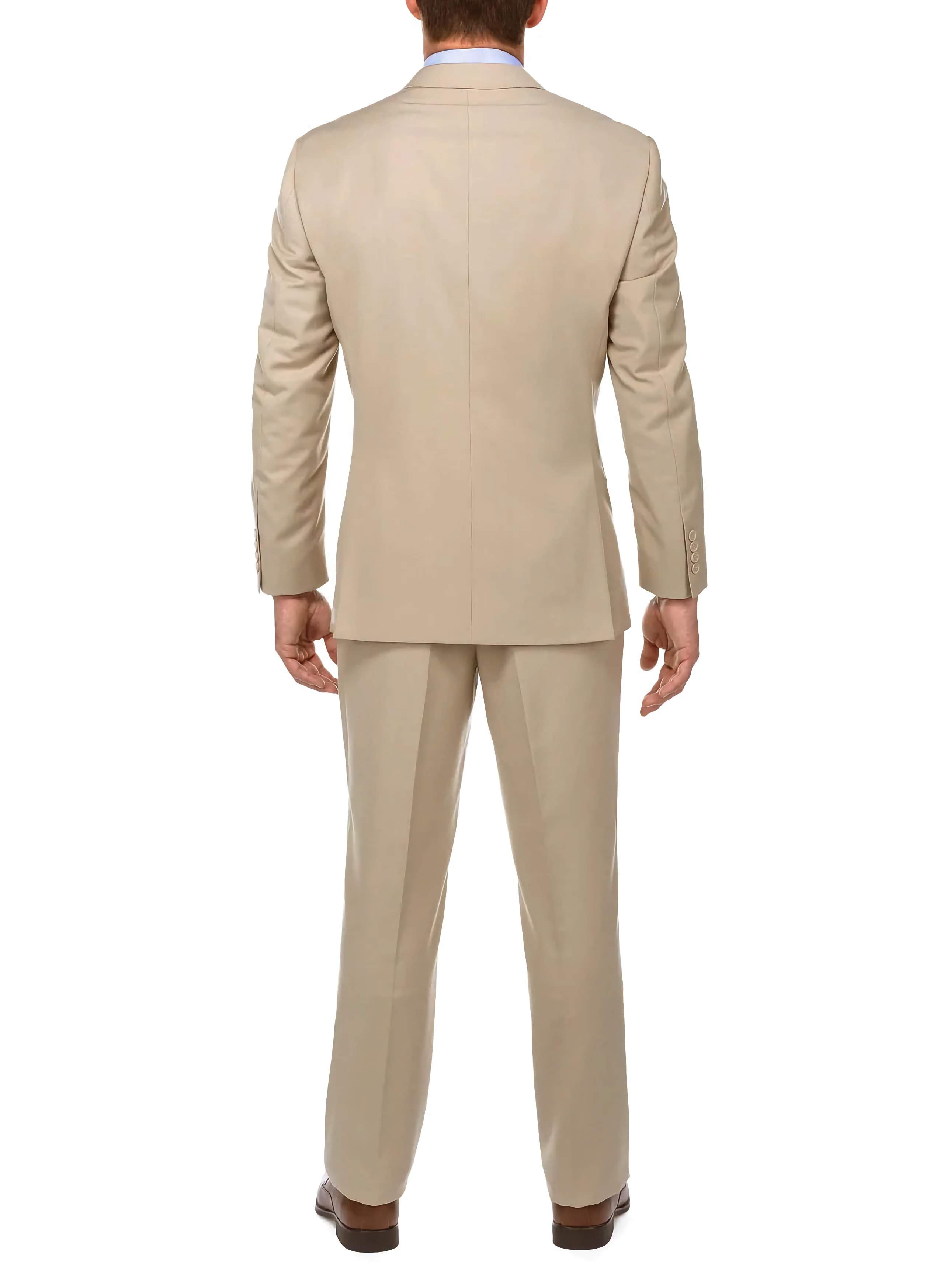 Classic 2-Button Beige Men's Suit Set - Business Formal & Wedding Attire | Office Wear & Special Occasion Outfit