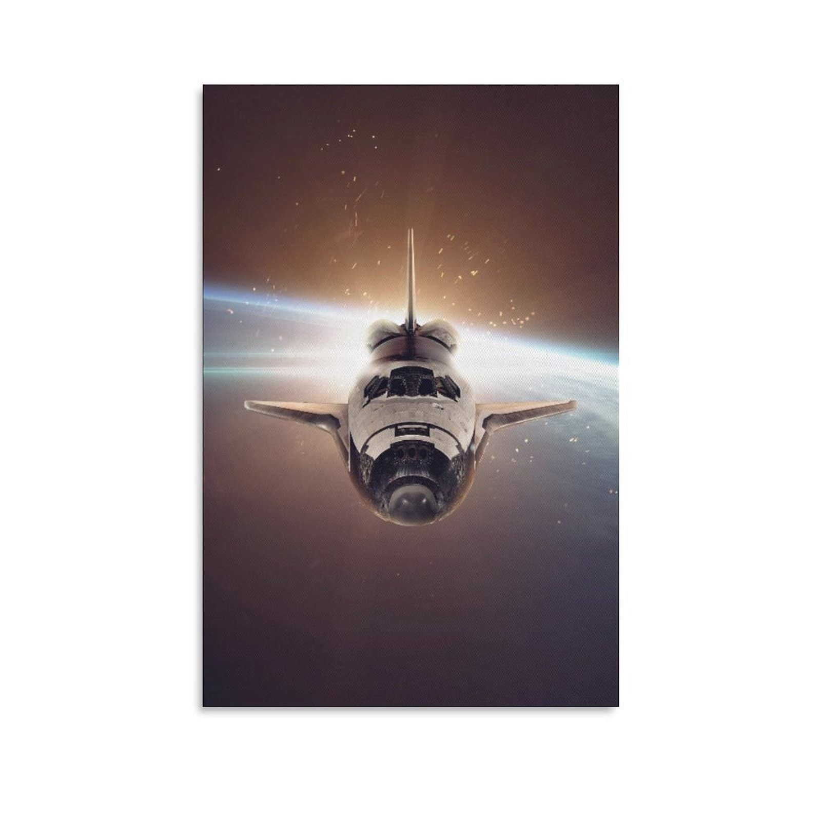 Science Fiction Space Shuttle Wall Art Canvas Print - 16x24 Inches (40x60cm) for Living Room, Bedroom & Office Decor | Space-Themed Poster for Sci-Fi Fans & Home Decoration Gift