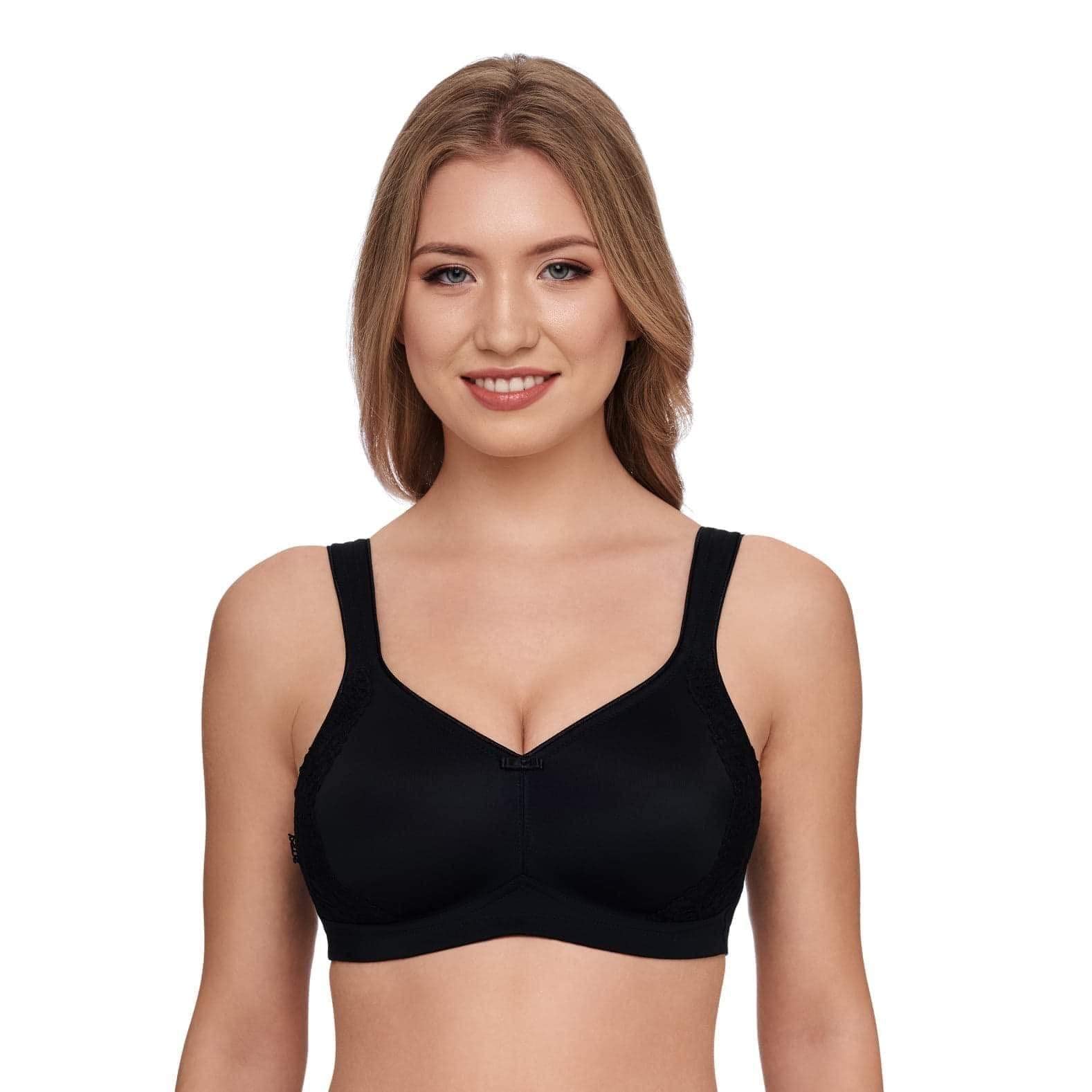 8014-4 Women's London Black Non-Wired Full Coverage Minimizer Bra 40G - Comfortable Support for Plus Size Women | Perfect for Everyday Wear & Professional Settings