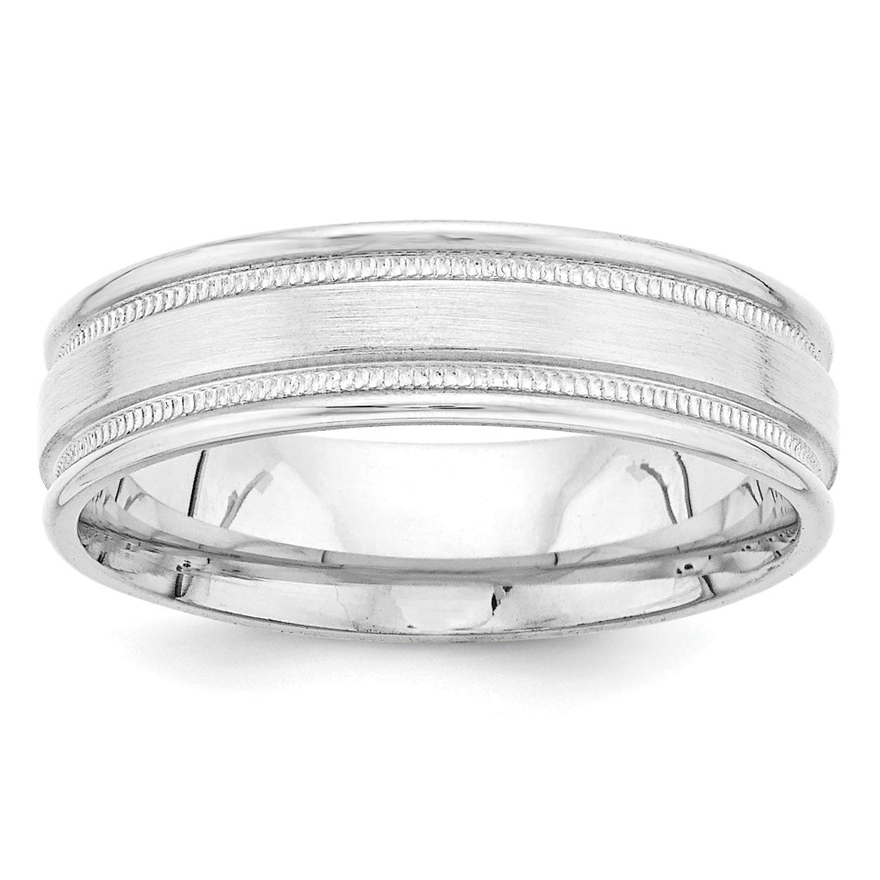 14k White Gold Milgrain Wedding Band - Comfort Fit for Bridal Jewelry