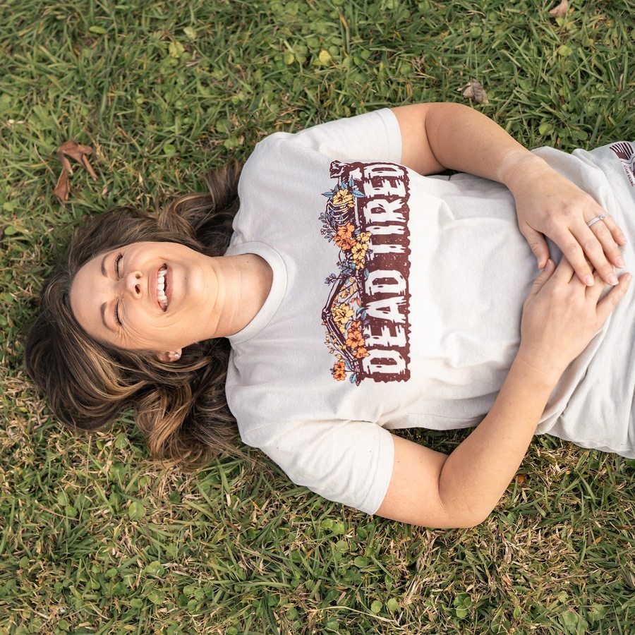 Women's Dead Tired Boyfriend Fit T-Shirt - Soft & Comfortable Oversized Cotton Tee for Lounge, Sleep & Casual Wear