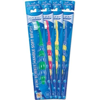 Oral Choice 3314 Soft Bristle Bubble Toothbrush - 100 Pack Bulk Disposable Toothbrushes for Travel, Hotels, Schools & Dental Offices | Gentle Cleaning for Kids & Adults