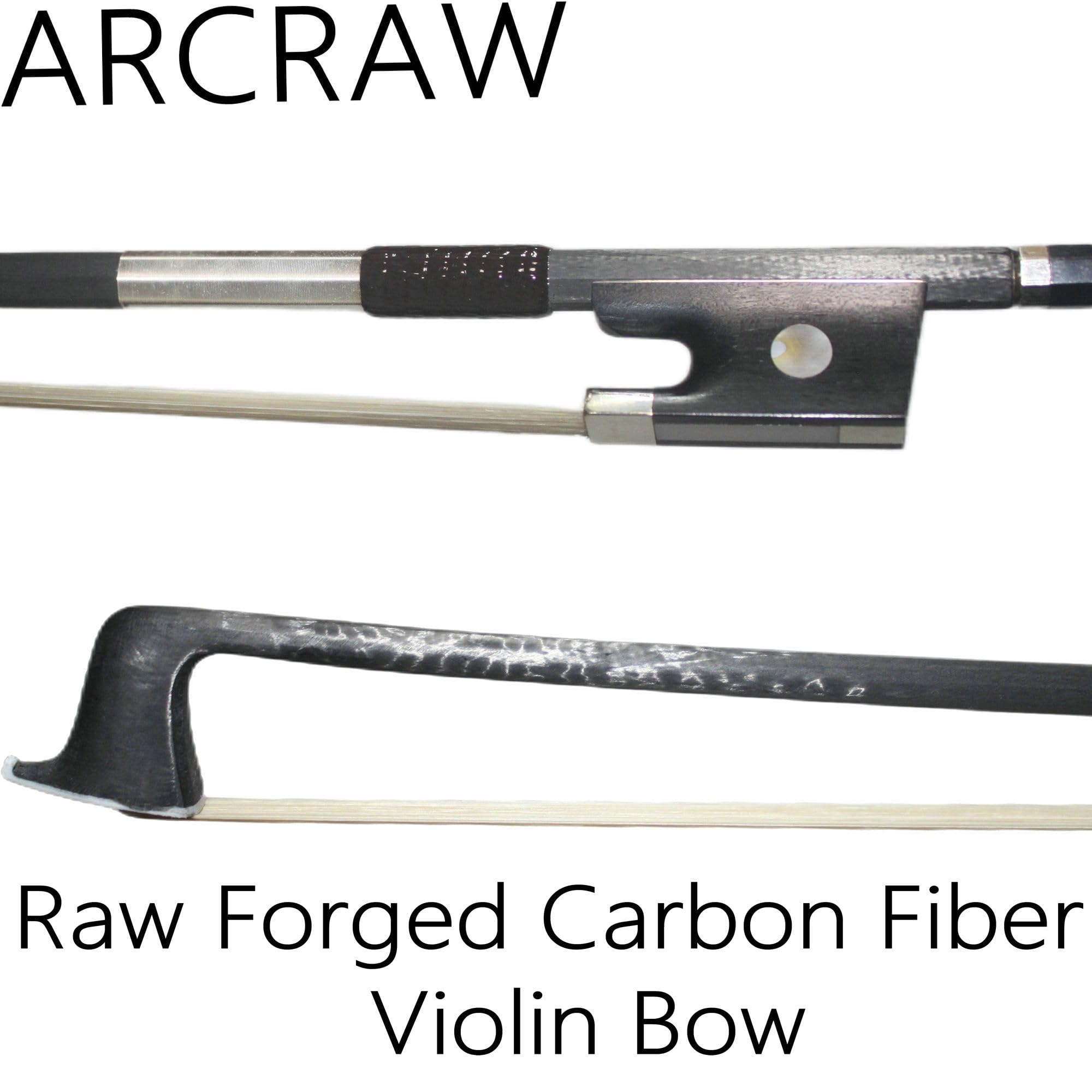 Premium Carbon Fiber 4/4 Violin Bow - Full Size with Ebony Frog & Natural Horsehair - Professional Grade for Violinists, Fiddlers, Teachers & Students - Perfect for Performances, Practice & Orchestral Playing