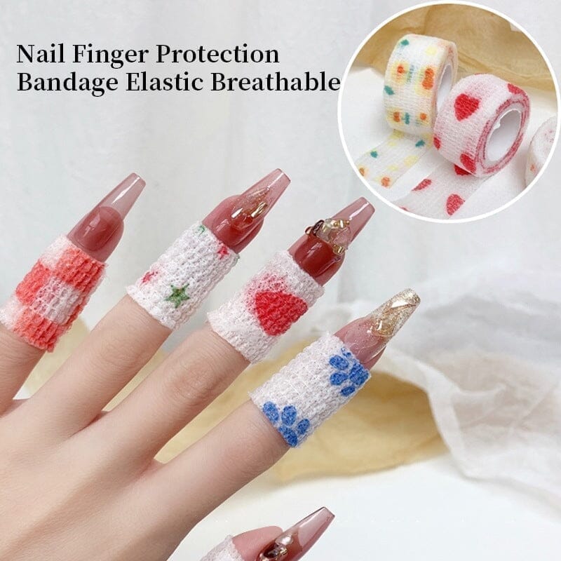 Pink Peach Nail Finger Protection Bandage #06 - Breathable & Flexible Finger Guards for Broken Nails, Hangnails & Cuts - Perfect for Manicures, Typing & Daily Activities