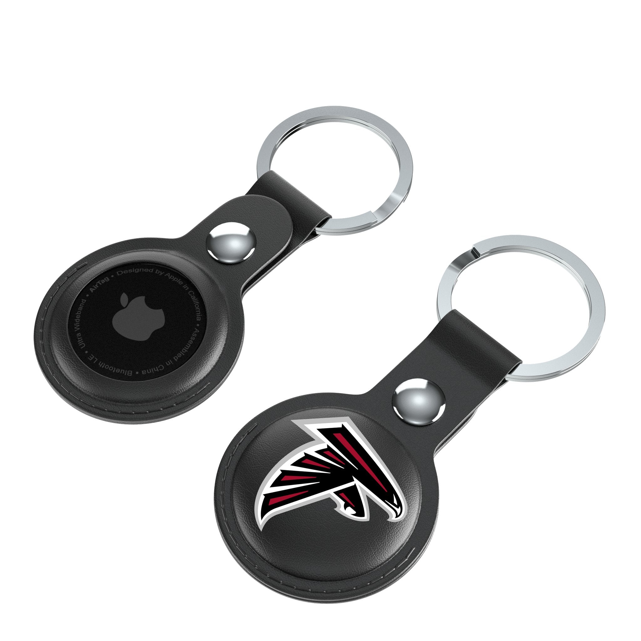 Atlanta Falcons Logo Black AirTag Holder 2 Pack - Secure & Stylish NFC Tracker Case for Keys, Wallets & Bags - Perfect for Falcons Fans & NFL Enthusiasts