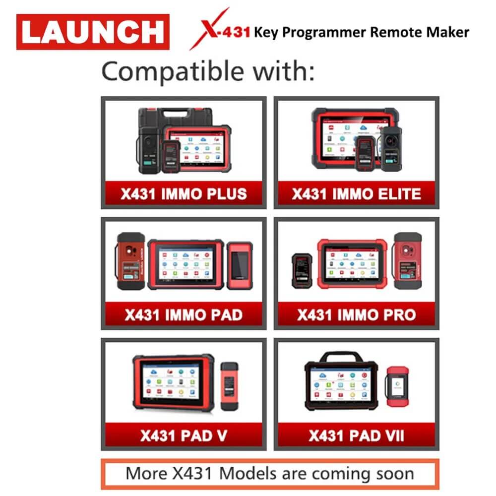Launch X431 Key Programmer Remote Maker with 4PCS Universal Remote Keys & 1PCS Super Chip - Compatible with X431 IMMO Elite/IMMO Plus/PAD V - Professional Car Key Programming Tool for Locksmiths & Auto Repair Shops