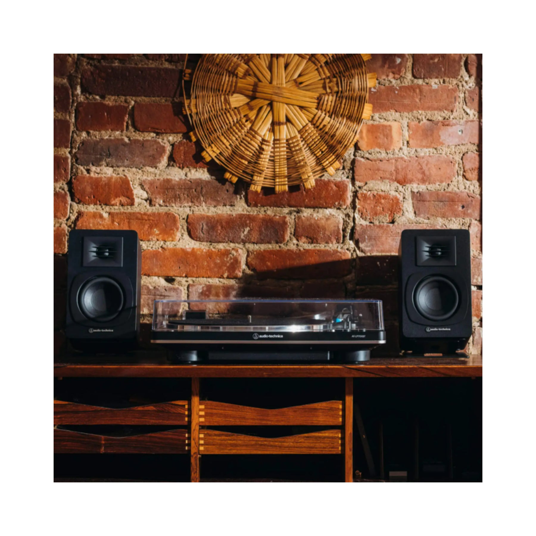 Audio Technica AT SP3X Powered Bookshelf Speakers - High-Quality Stereo Sound for Home, Office & Studio Use | Perfect for Music, Movies & Gaming