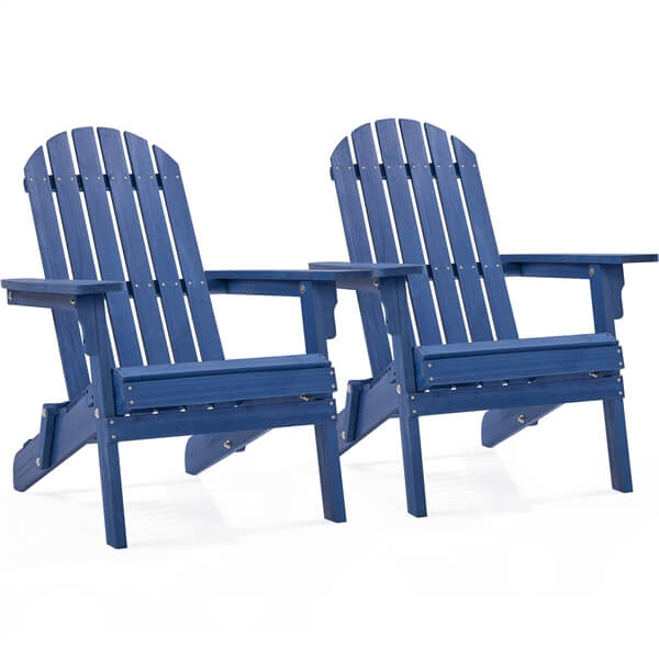 Yaheetech 2-Pack Folding Adirondack Chairs - Outdoor Patio Furniture Set with Cup Holders - Perfect for Backyard, Garden, Poolside & Camping Relaxation