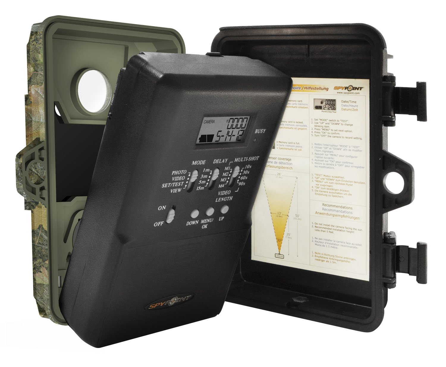 Spypoint Iron 10 Invisible LED Trail Camera with Night Vision - Camouflage Design for Wildlife Monitoring, Hunting, and Outdoor Security Surveillance