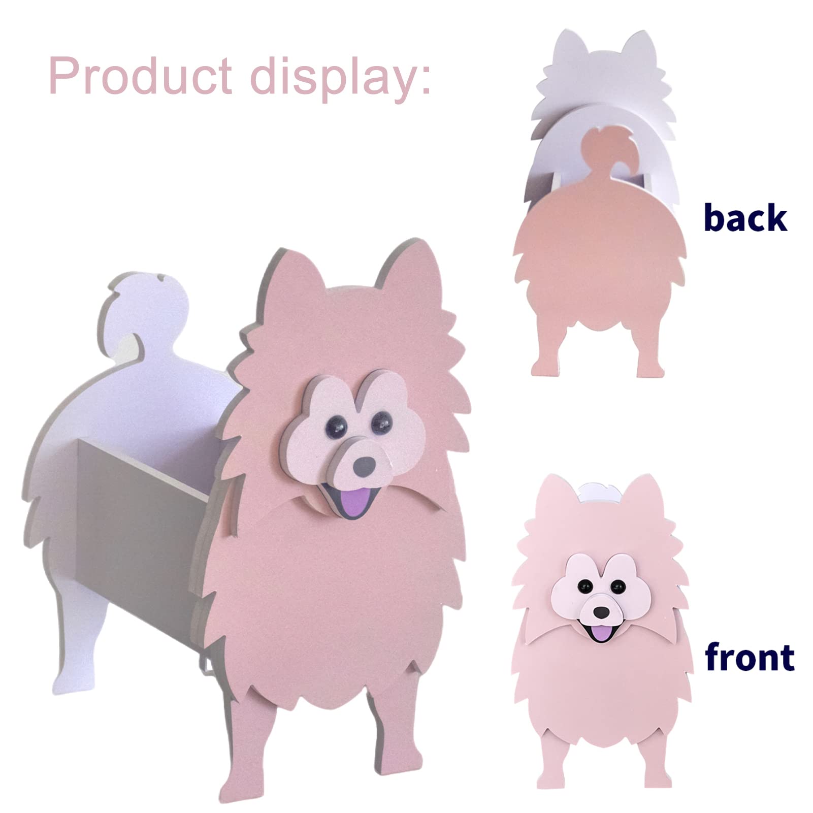 Pomeranian Shaped Dog Planter Pots - Cute PVC Cartoon Pet Flower Pot for Succulents, Cactus & Air Plants | Indoor & Outdoor Garden Decor, Home Gift Idea
