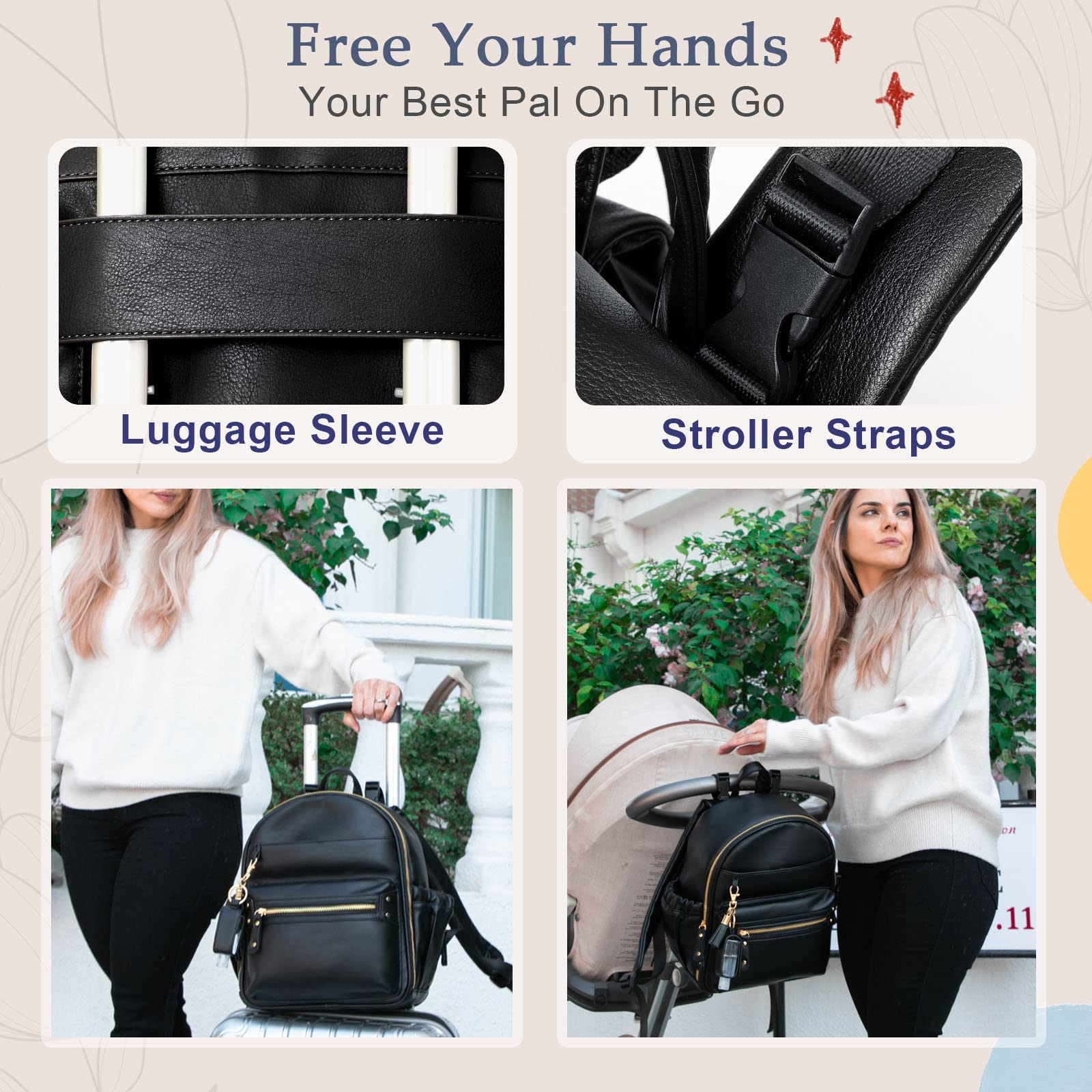 Mini Diaper Bag - Compact & Stylish Baby Essentials Organizer for On-the-Go Parents | Perfect for Travel, Shopping & Daily Outings