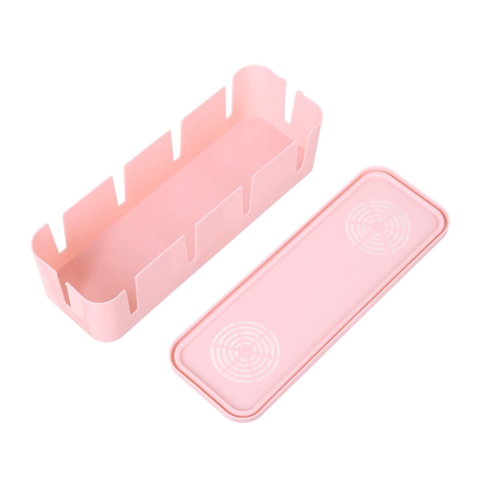 SCDZS Cable Organizer Box - Dustproof Power Strip Holder, Cord Management Case for Chargers, Sockets & Network Wires (Pink) - Perfect for Home Office, Dorm Room & Travel Accessories Storage