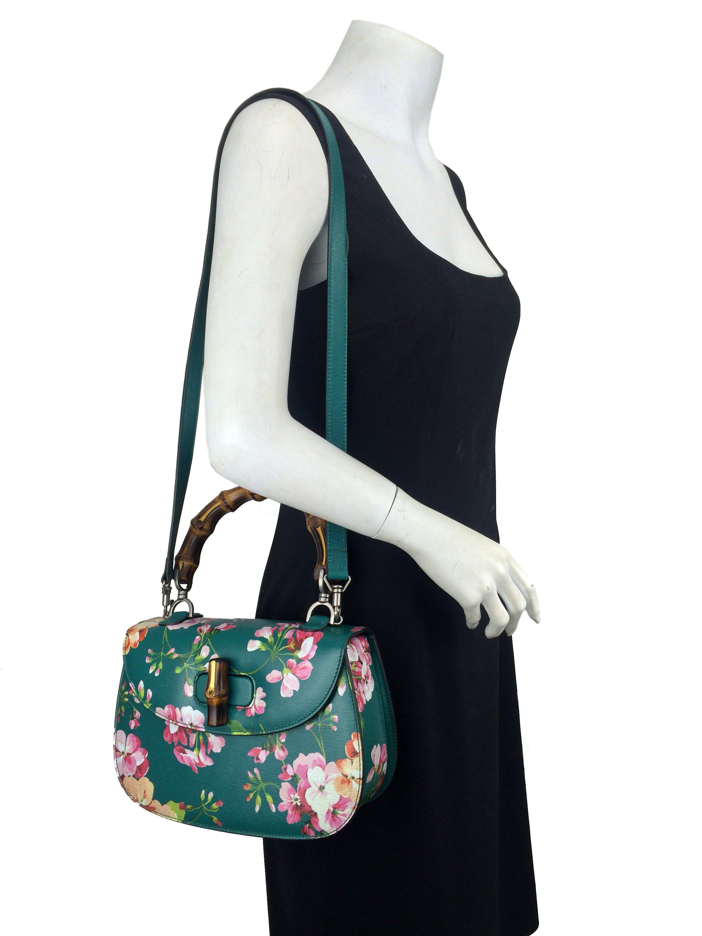 Gucci Bamboo Classic Blooms Small Top Handle Bag for Women | Luxury Designer Handbag | Perfect for Parties, Weddings & Special Occasions