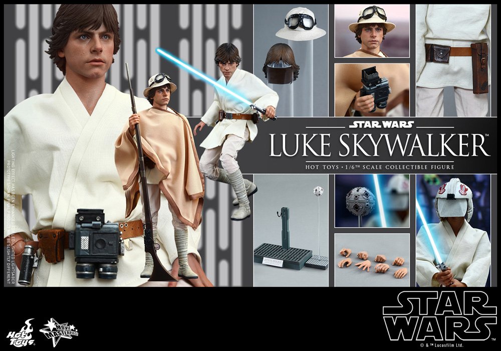 Hot Toys Star Wars Episode IV A New Hope Luke Skywalker 1/6 Scale Collectible Action Figure - Perfect for Display, Gift Giving, and Star Wars Fans Collection