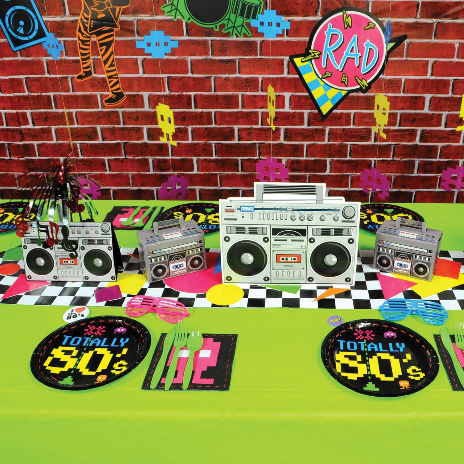 12 Pack Beistle Boom Box Party Centerpiece Decorations - Fun Retro Music Theme for Birthday, Graduation & Dance Party Decor