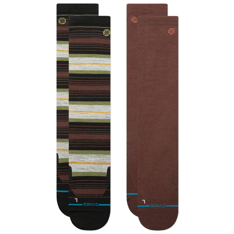 Stance Snow Socks Venture UL Wool 2 Pack - Thermal Winter Hiking Socks for Men & Women - Perfect for Skiing, Snowboarding & Outdoor Adventures (Brown, 2025)