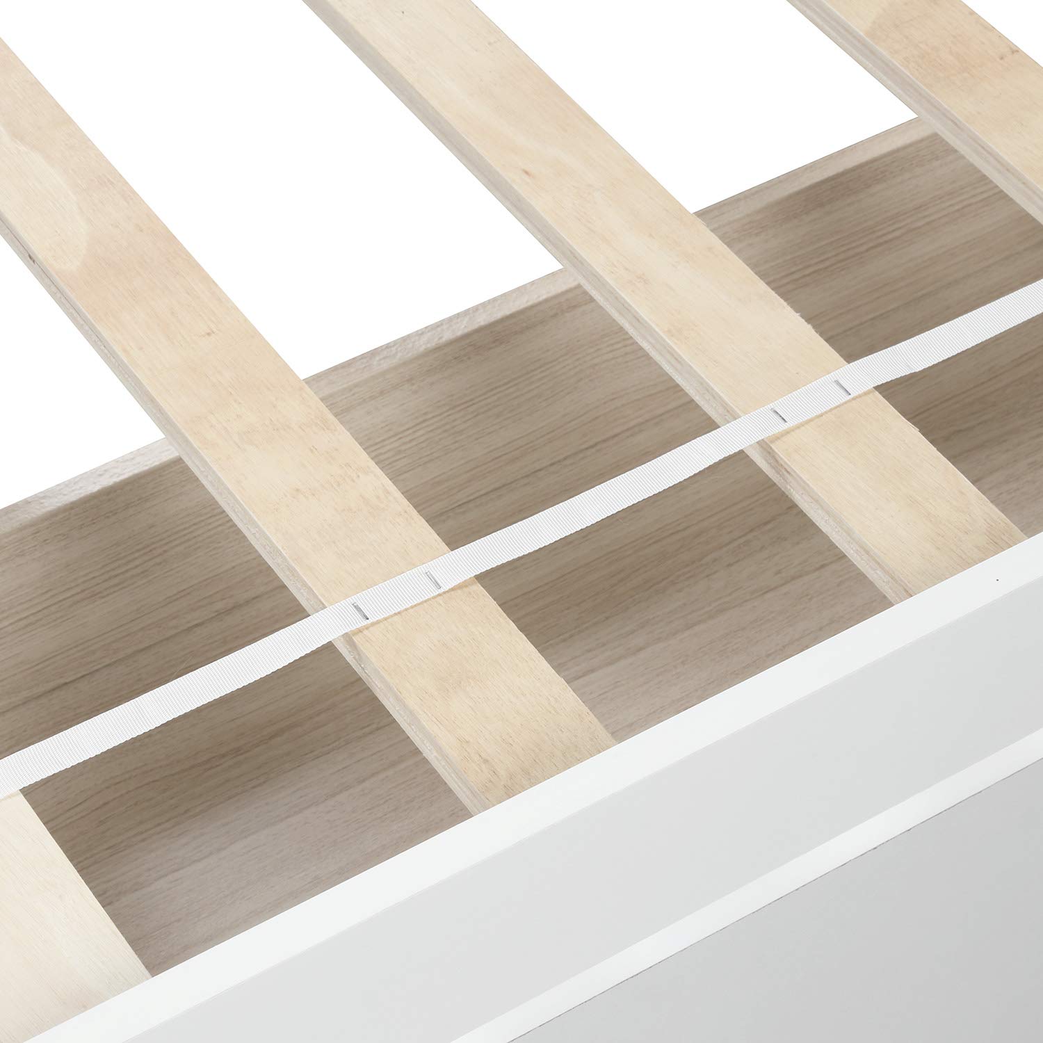 P PURLOVE Twin Size Wooden Storage Platform Bed Frame with 2 Drawers & Headboard - No Box Spring Needed, White - Perfect for Small Bedrooms, Dorms & Space-Saving Solutions