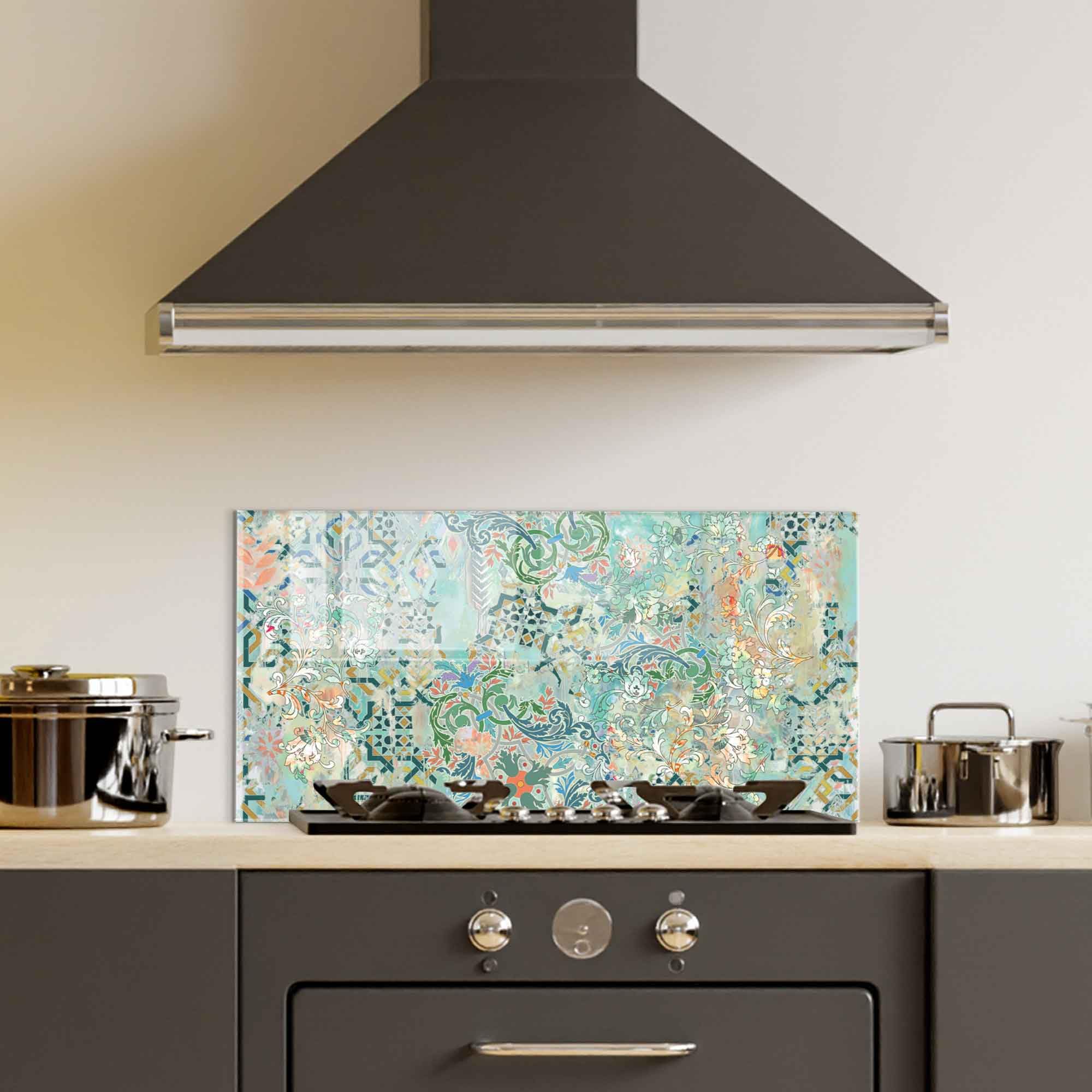 **30x20 Inch Tempered Glass Kitchen Backsplash - Heat-Resistant Stove Cover, Splash Guard for Sink & Countertop, Decorative Wall Panel - Perfect for Cooking, Baking & Modern Home Decor**